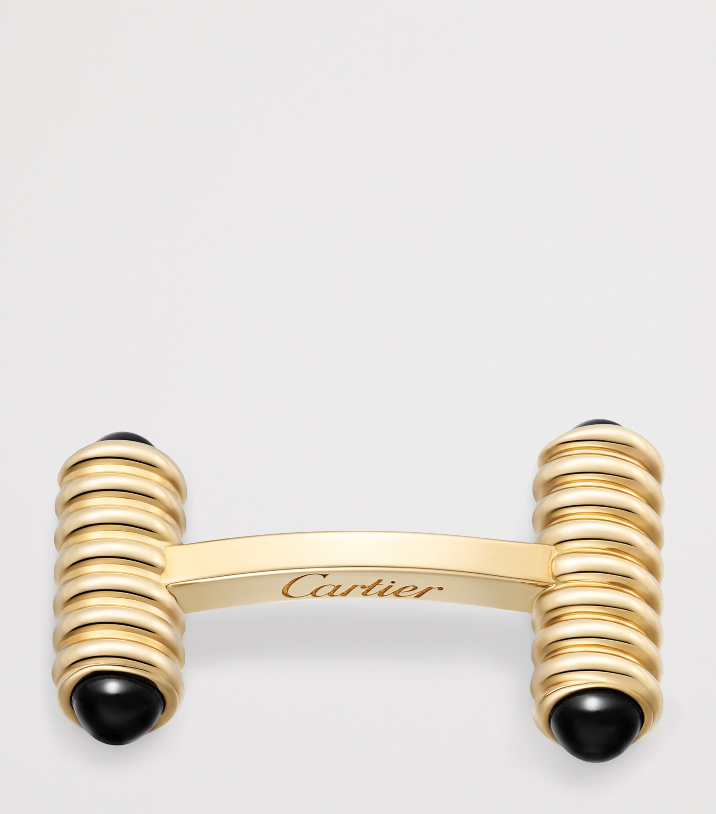 Yellow Gold and Onyx Spring Cufflinks YELLOW GOLD Image 4