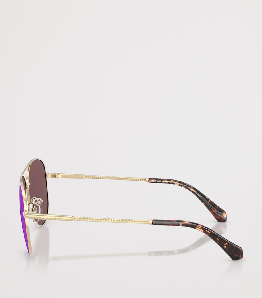 Michael Kors Perledo Pilot Sunglasses Gold Image 3