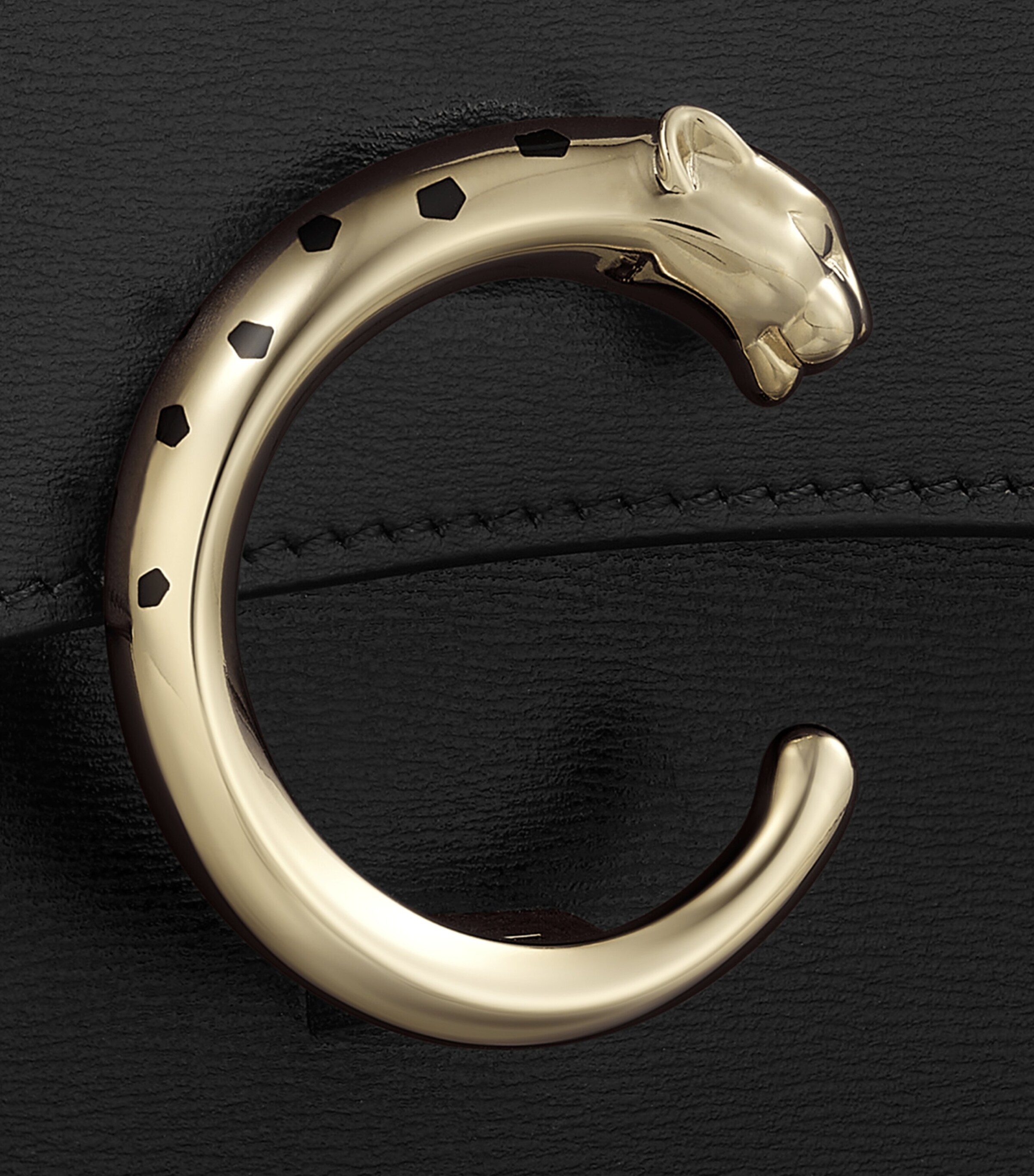 Mini Leather Panthère de Cartier Cross-Body Bag BLACK Image 9