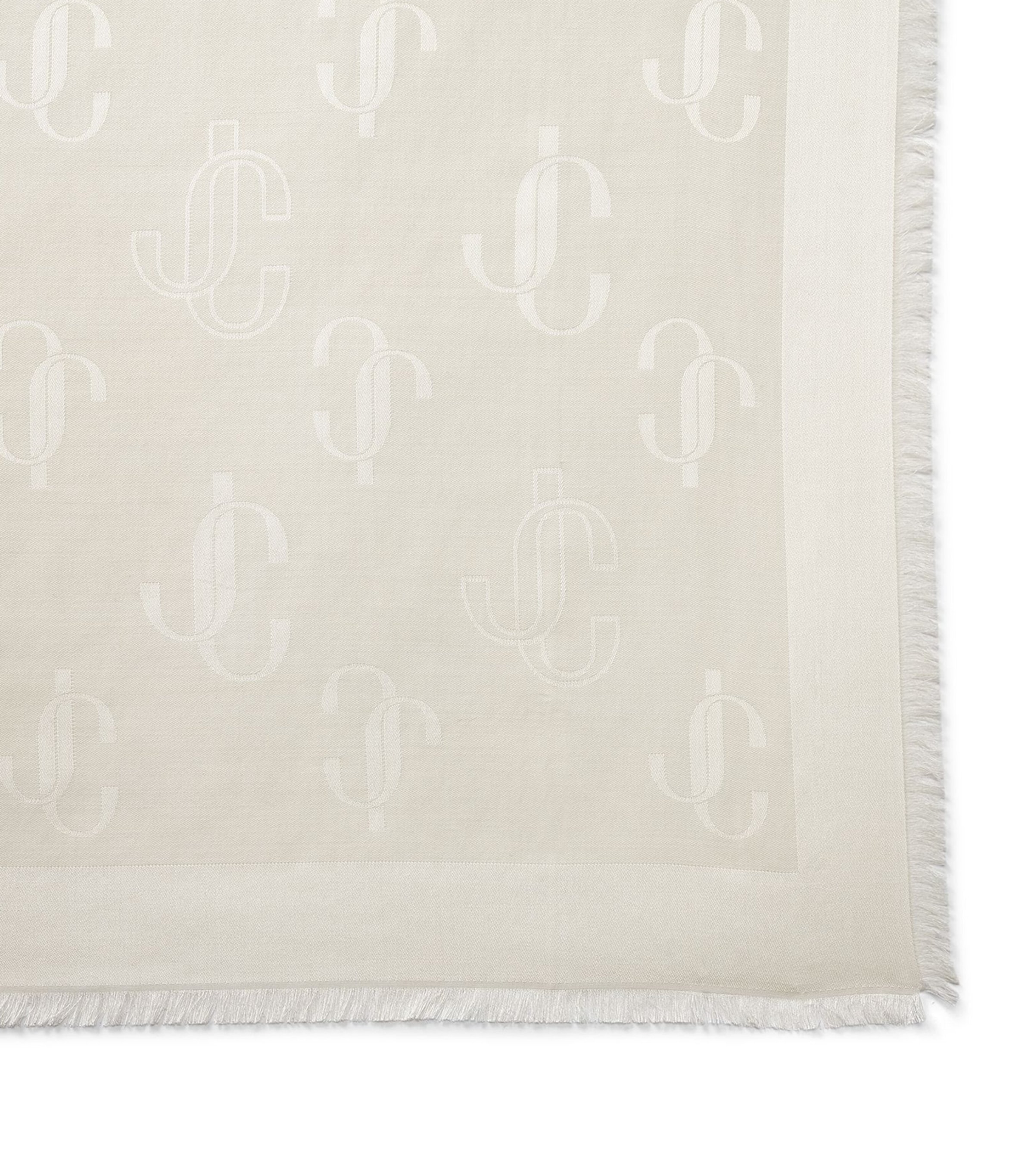 Silk-Blend Monogram Scarf S100 LATTE Image 3
