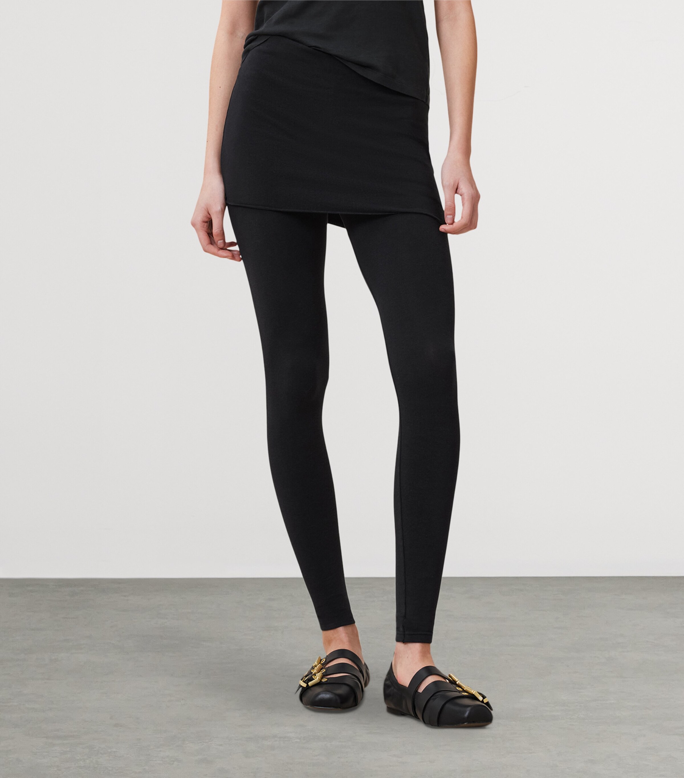 Organic Cotton-Blend Raffi Leggings BLACK Image 5