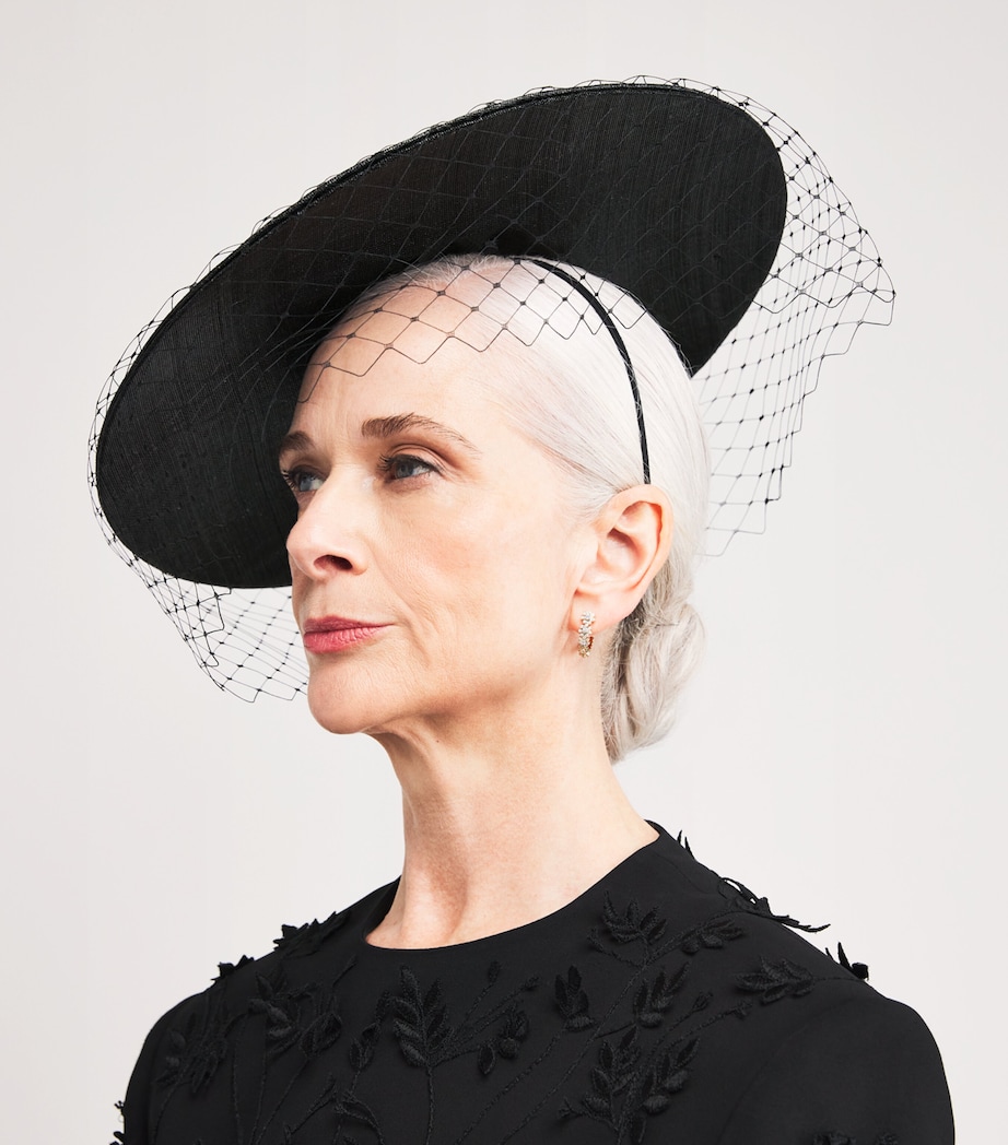 Veiled Hat Fascinator BLACK Image 4