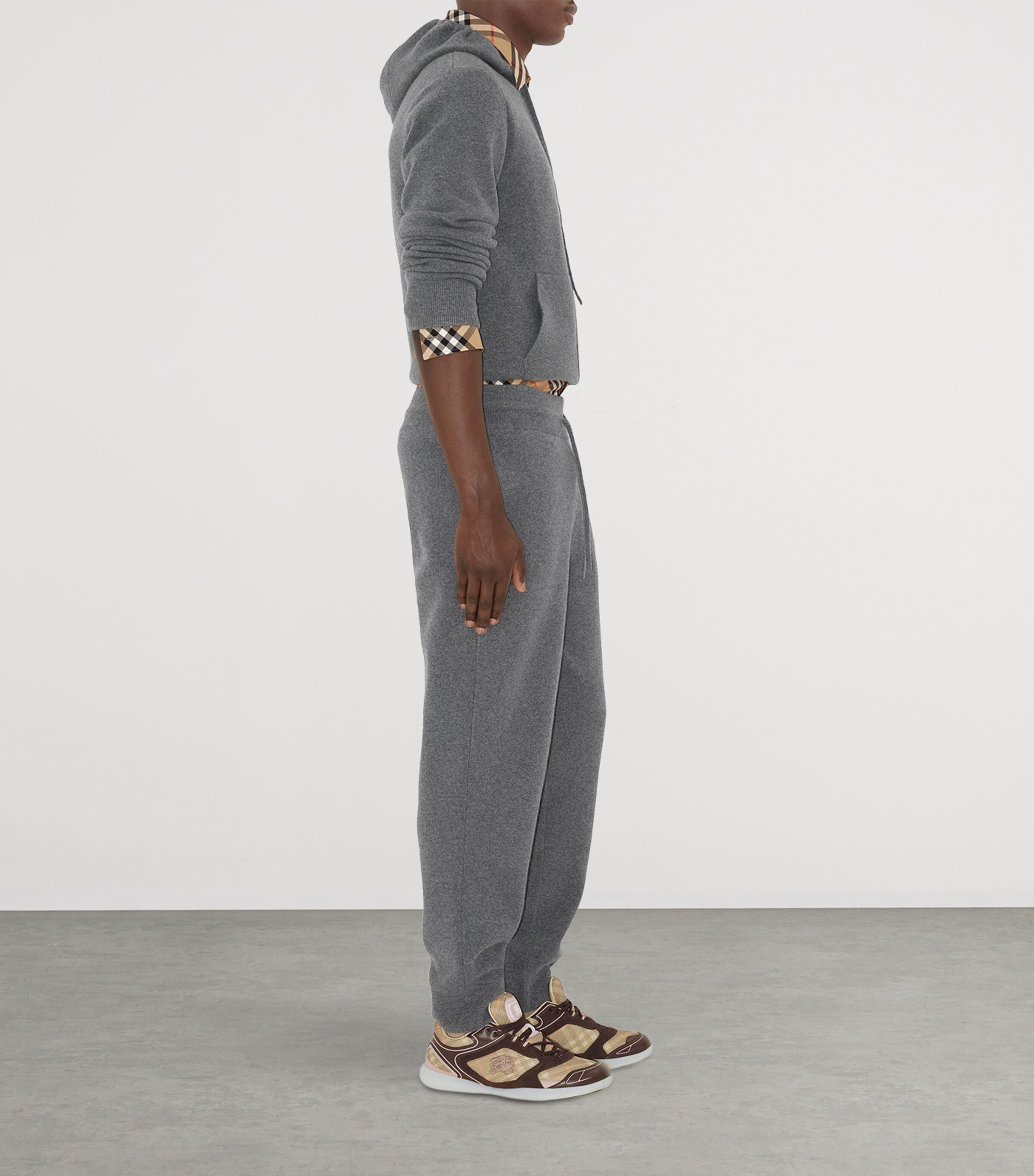 Cashmere-Blend Logo Sweatpants GREY Image 3