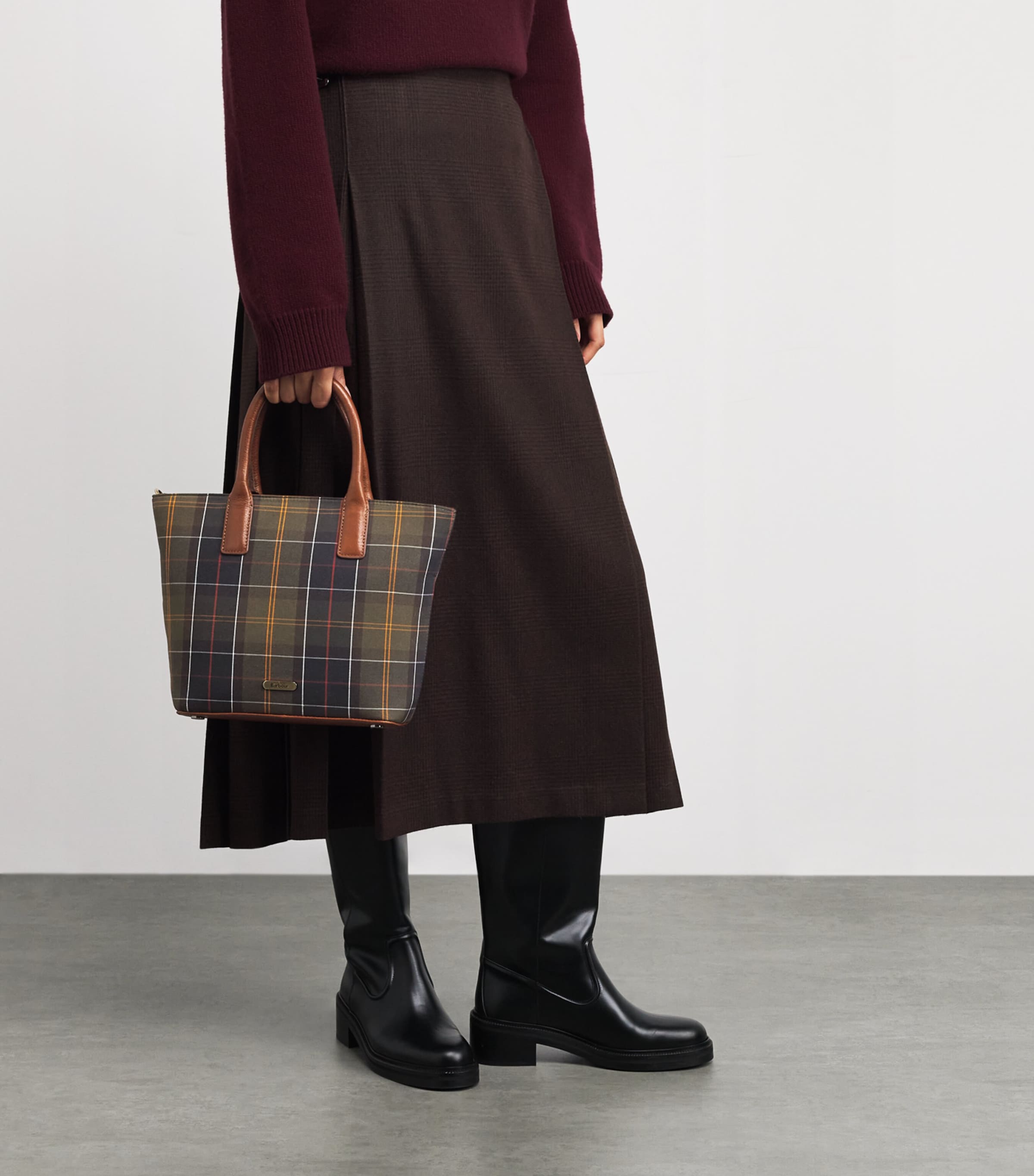 Barbour Tartan Birch Tote Bag Classic Tartan Image 5
