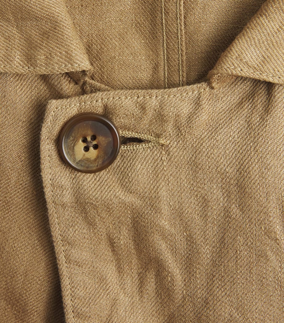 Kapital Mens Linen Ringoman Overshirt Beige Image 6
