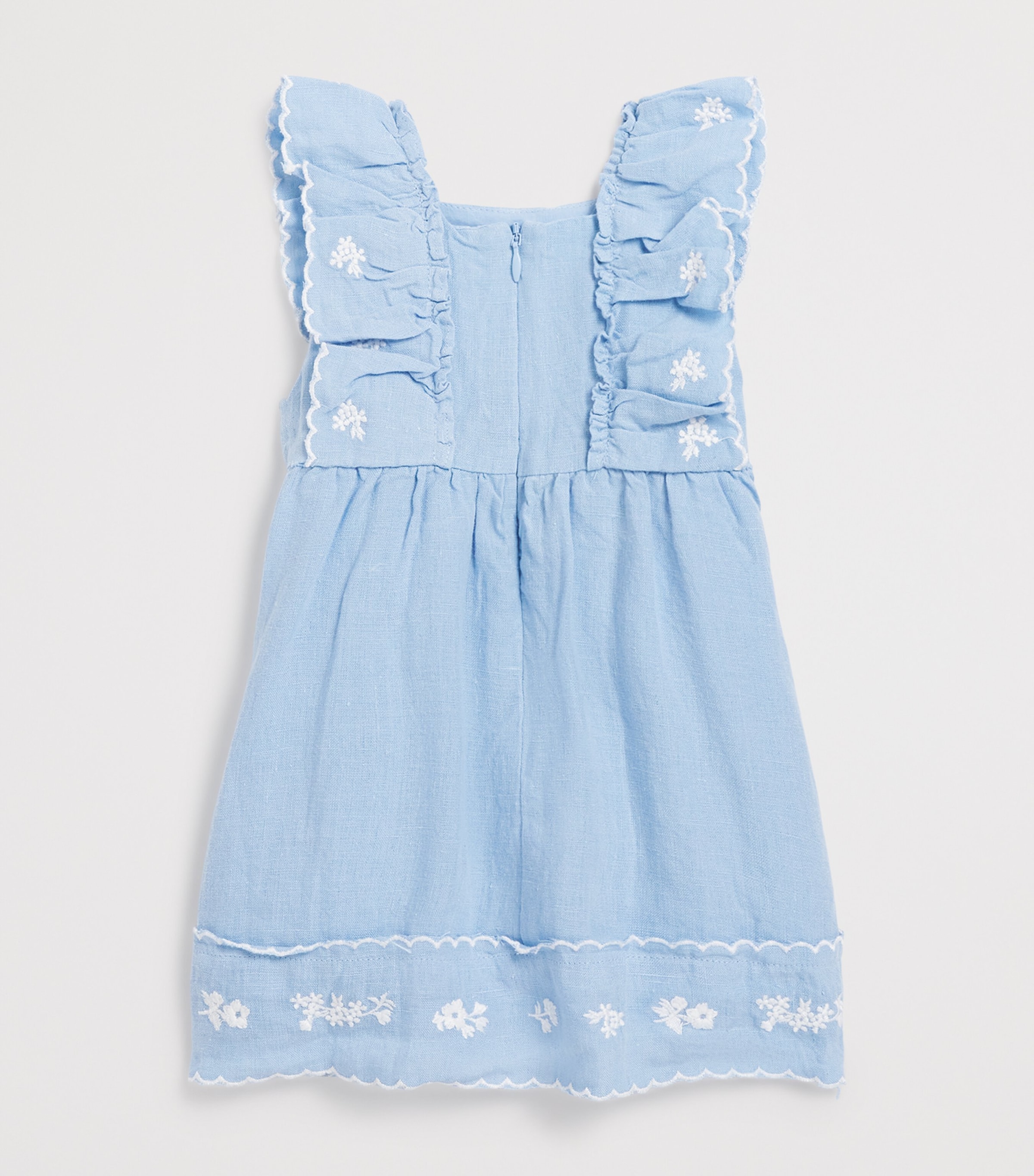 Linen Embroidered Dress (3 Months – 4 Years) 43AZUR Image 2