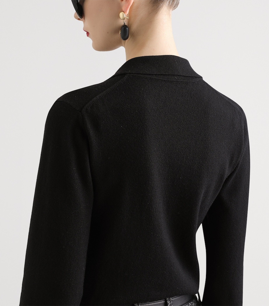 Cashmere Henley Sweater N0000-BLACK Image 5