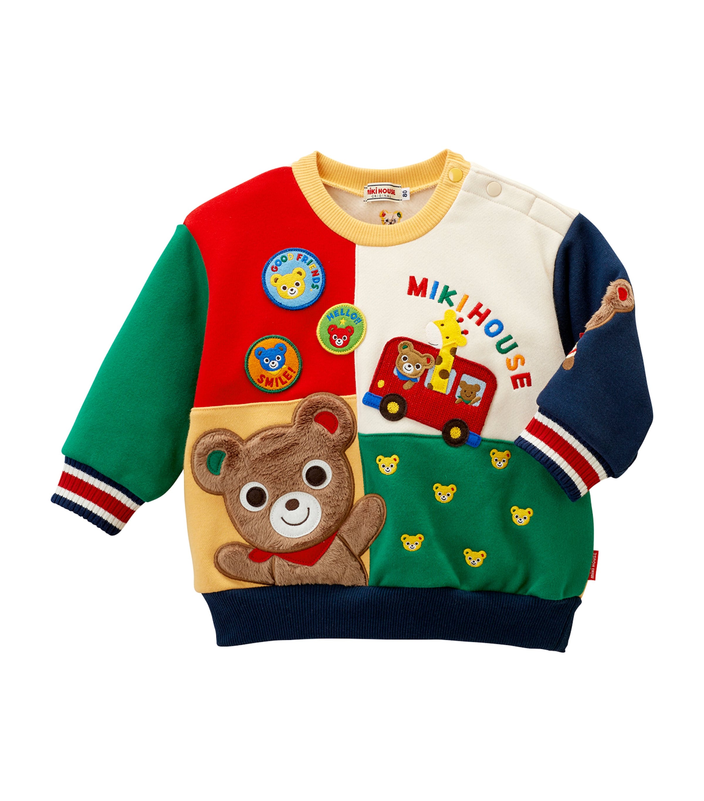 Miki House Kids' Patch Sweatshirt In Navy