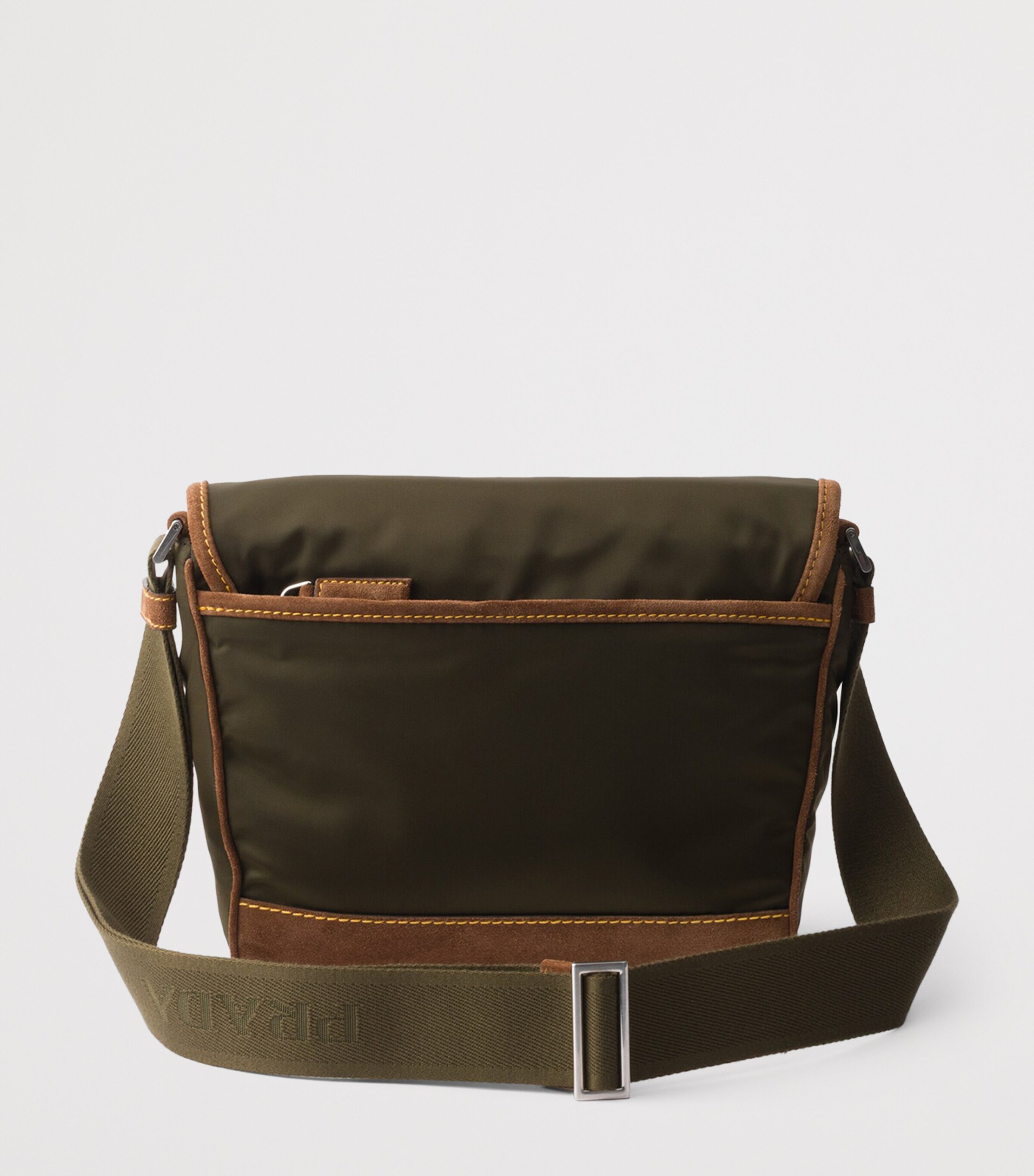 Prada Medium Leather and Re-Nylon Messenger Bag Image 4