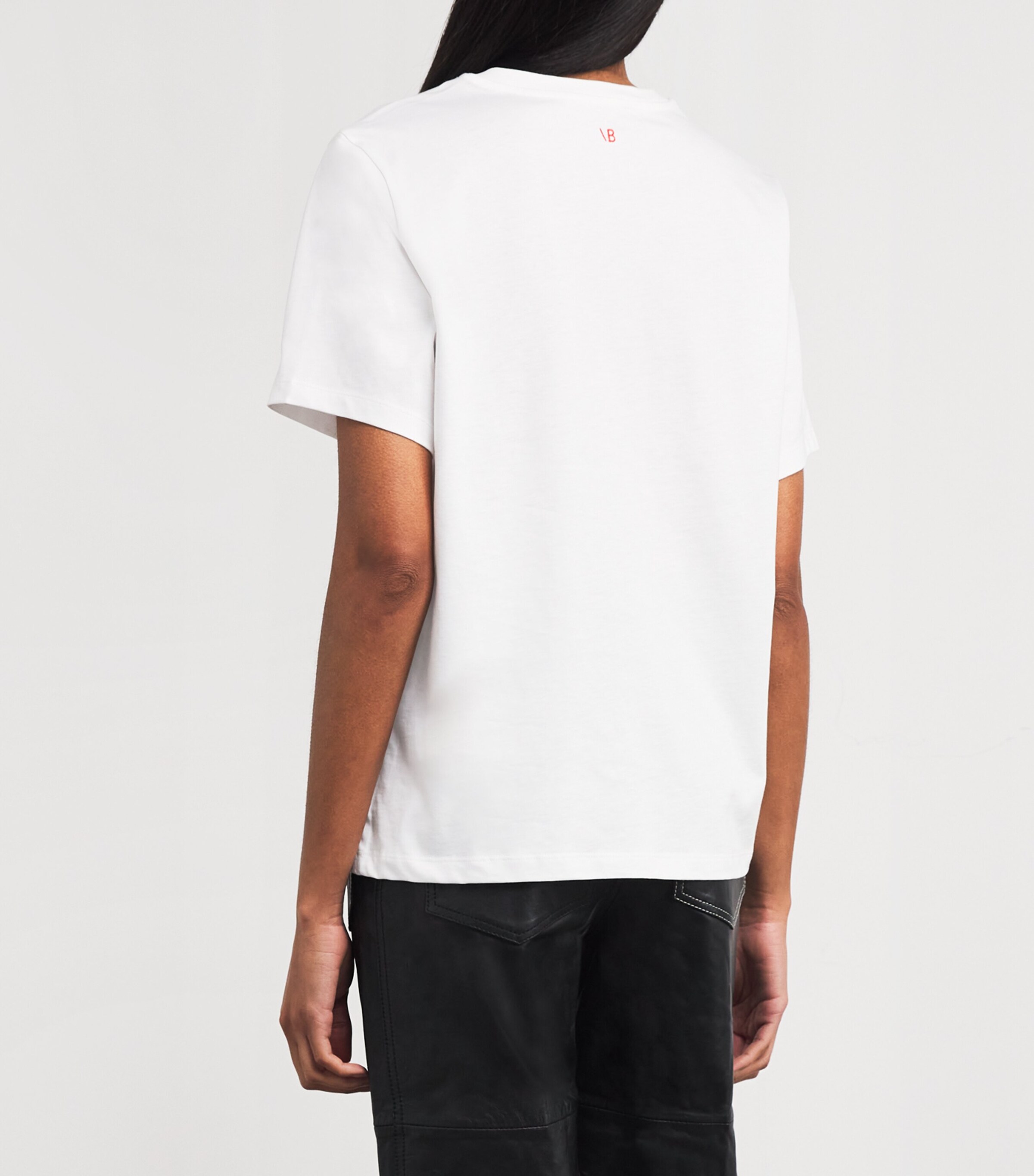 Victoria Beckham Womens Organic Cotton Slogan T-Shirt White Chic No Image 4