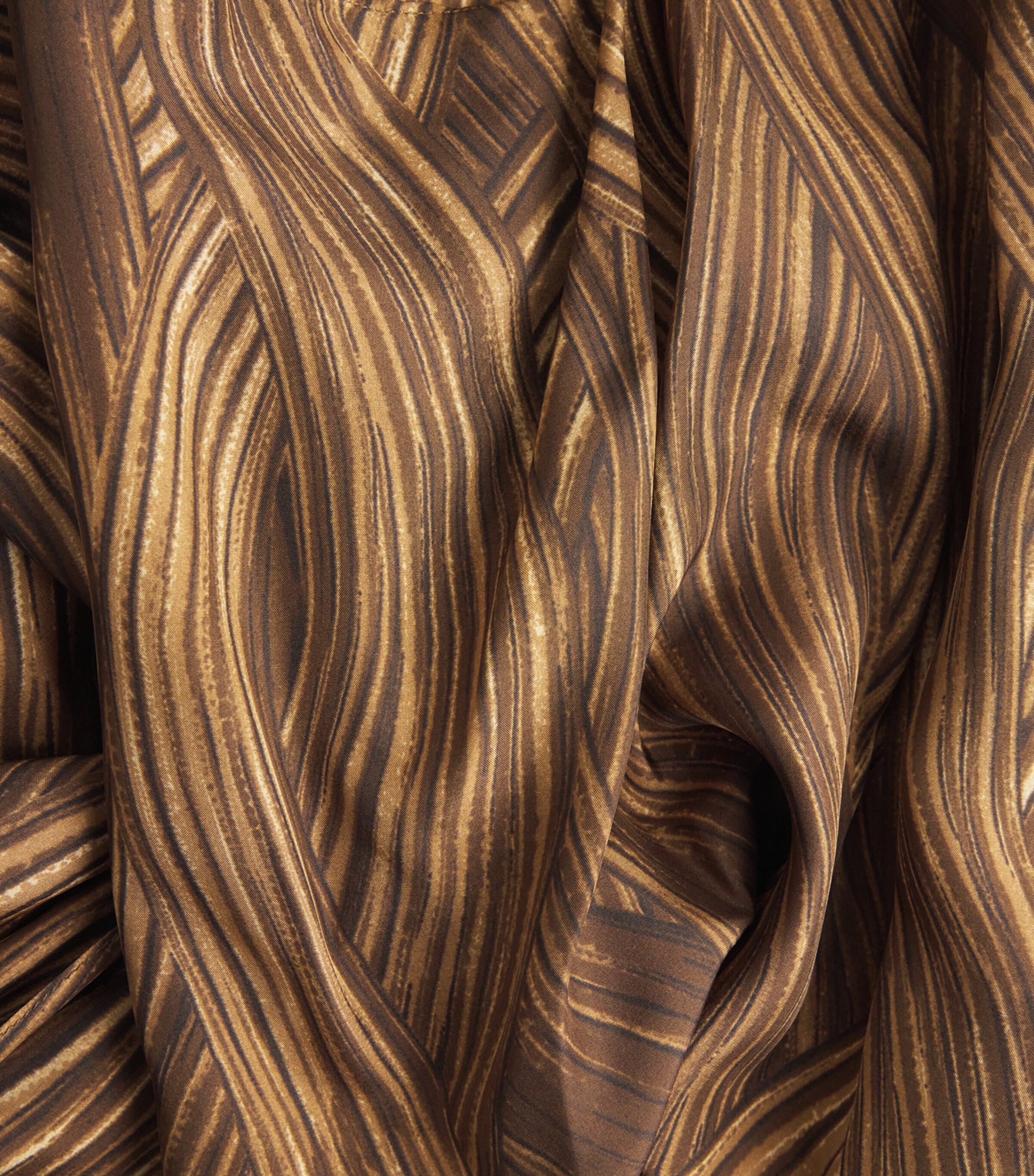 RETORI Womens Silk Grass Waves Maxi Dress Camel Image 6