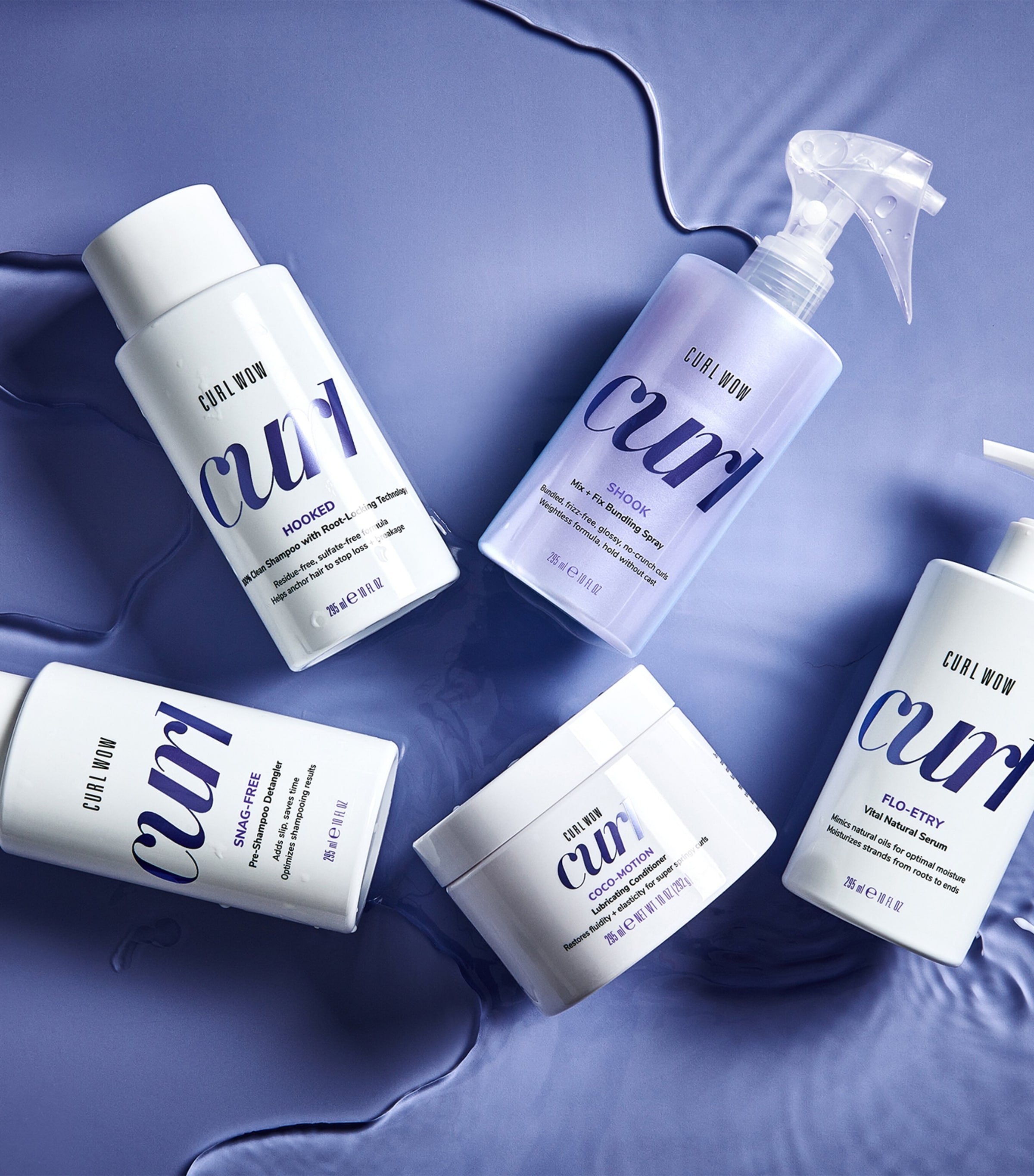 Curl Wow Hooked 100% Clean Curl Shampoo (295ml) NO COLOUR Image 4