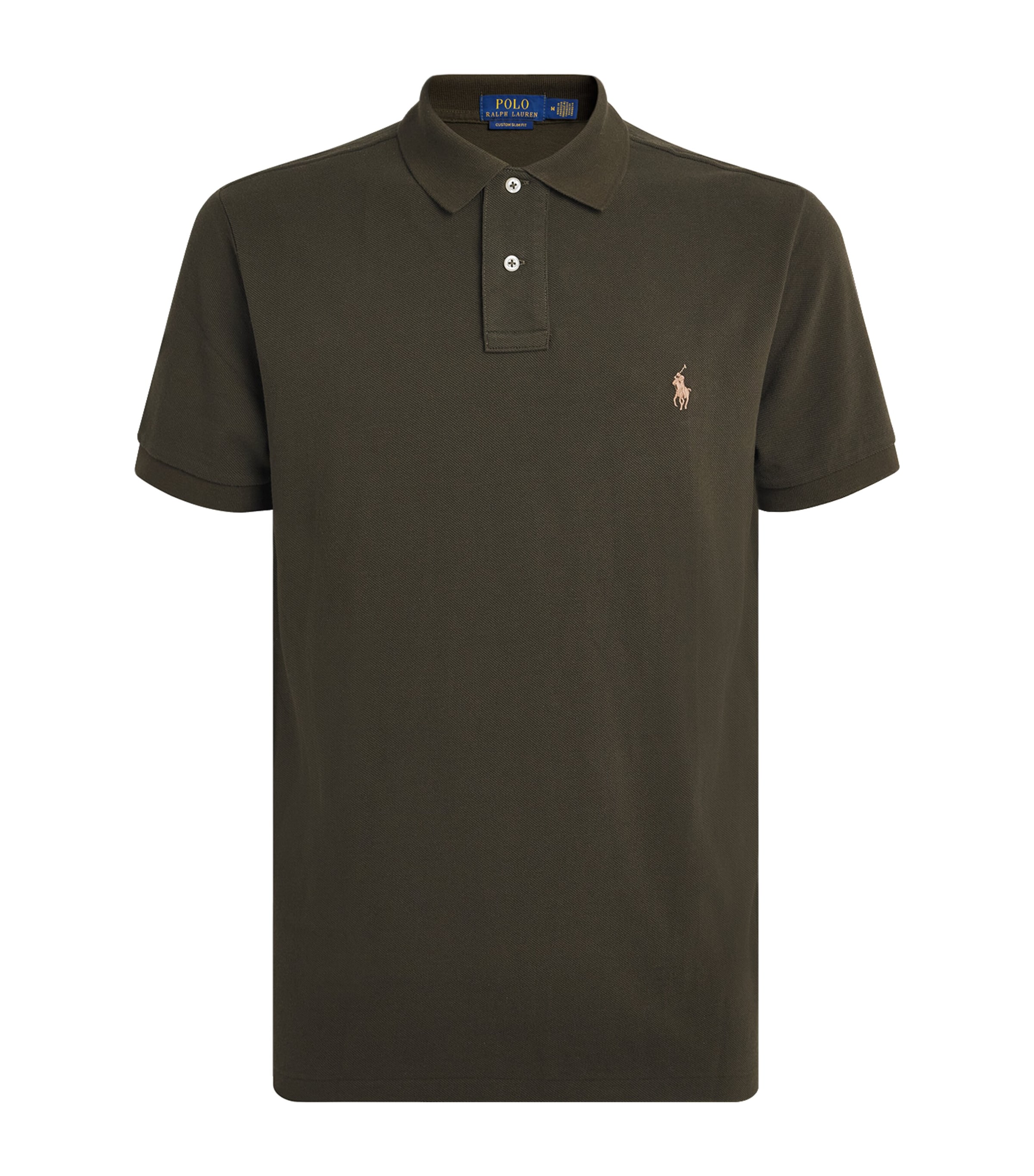 Polo Ralph Lauren Mens Cotton Mesh Polo Shirt Company Olive Image 1