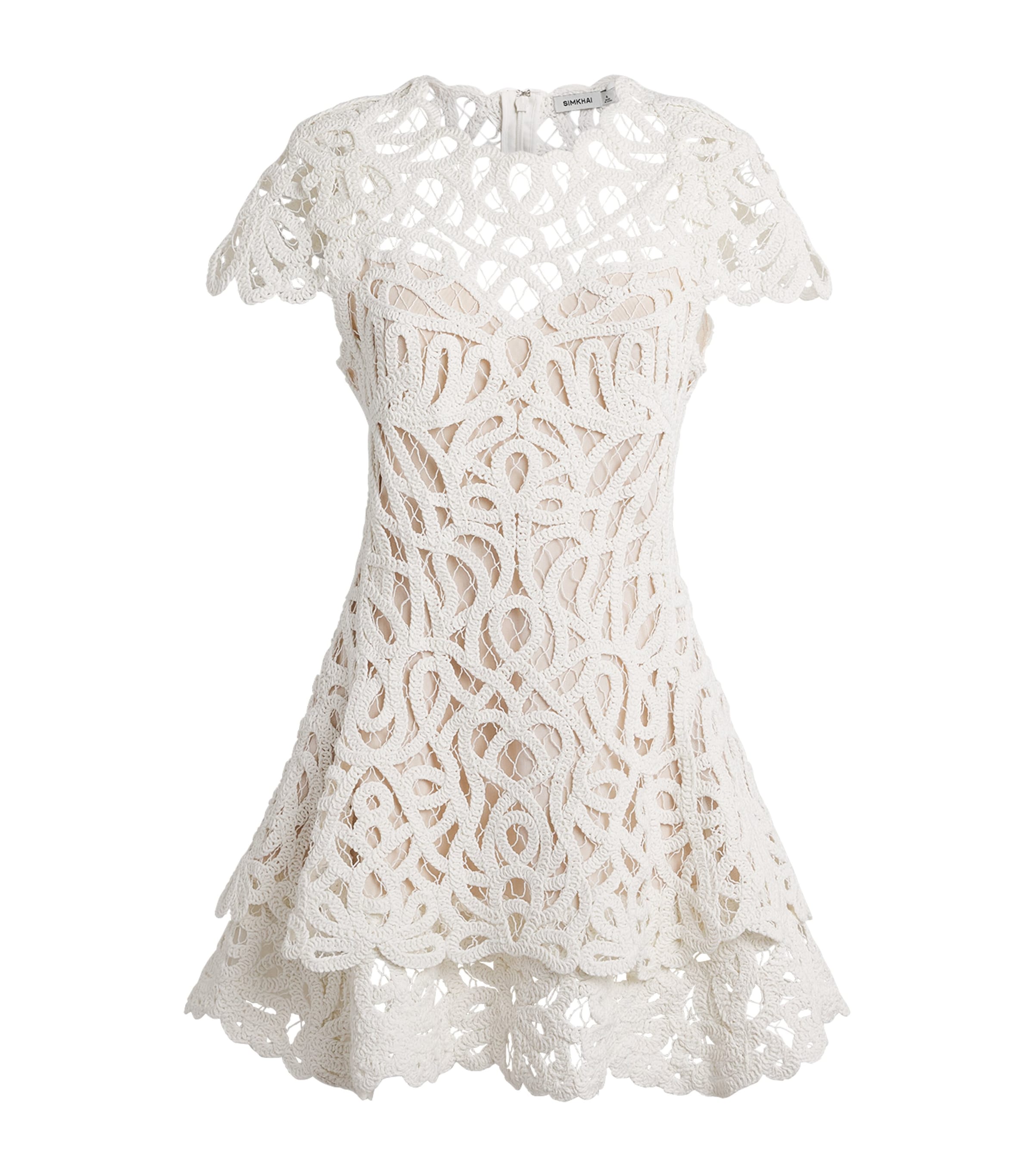 Simkhai Womens Lace Lina Mini Dress White Image 1