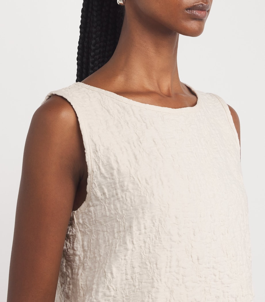 Cotton-Blend Textured Top IVORY Image 6