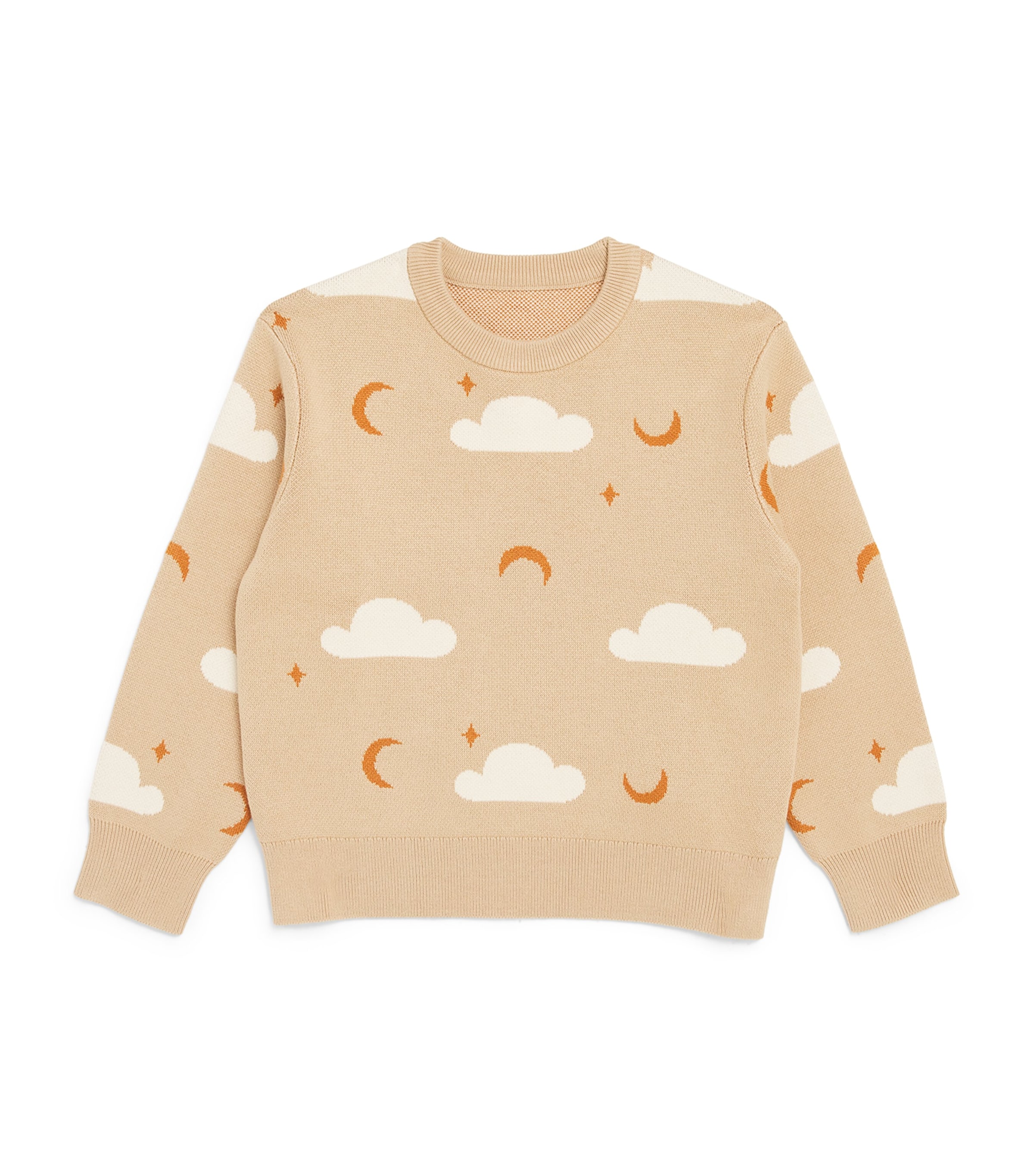 Shop Petite Revery Moon And Clouds Sweater In Beige