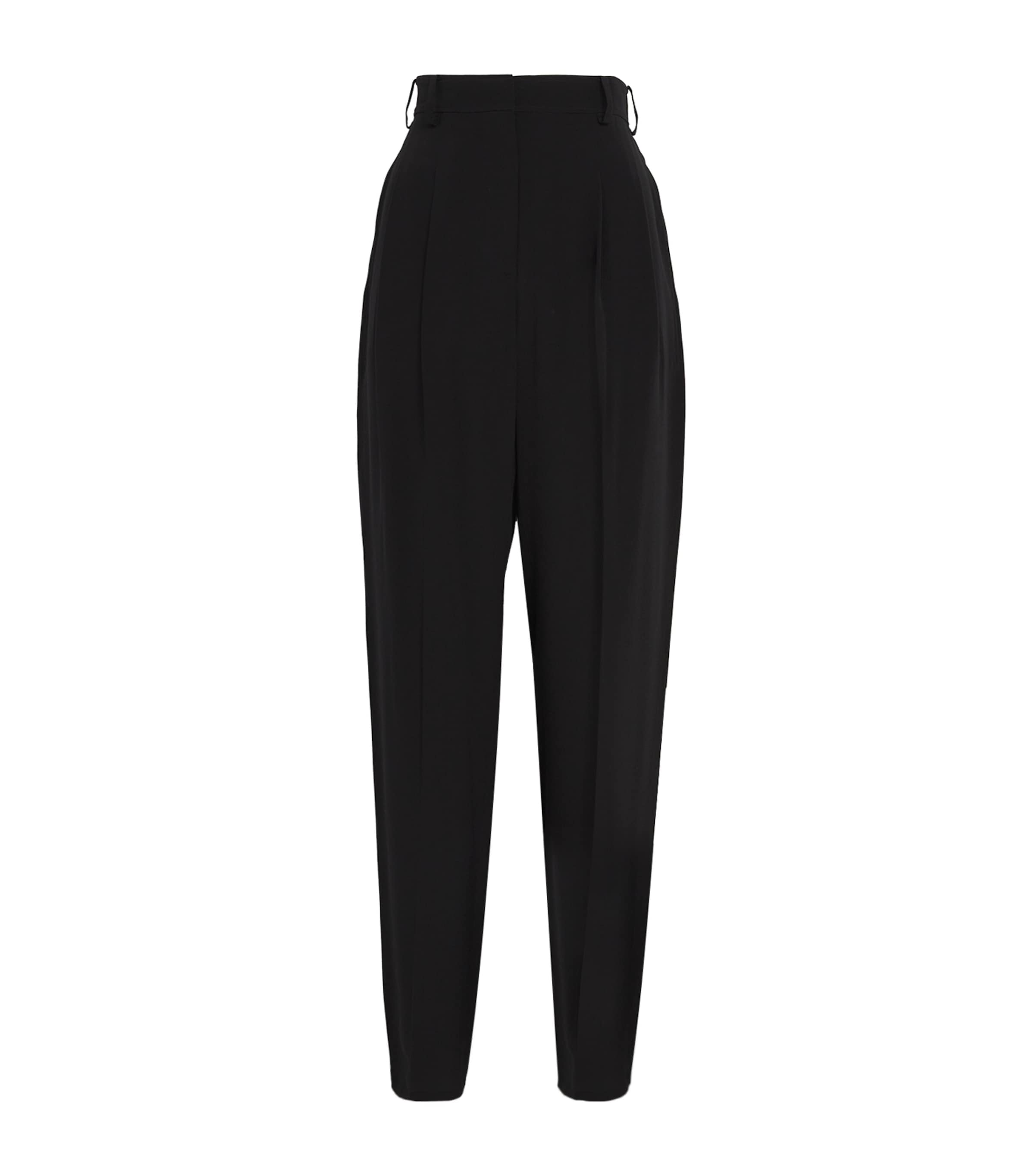 Joseph Crepe De Soie Silk Tarn Trousers In Black