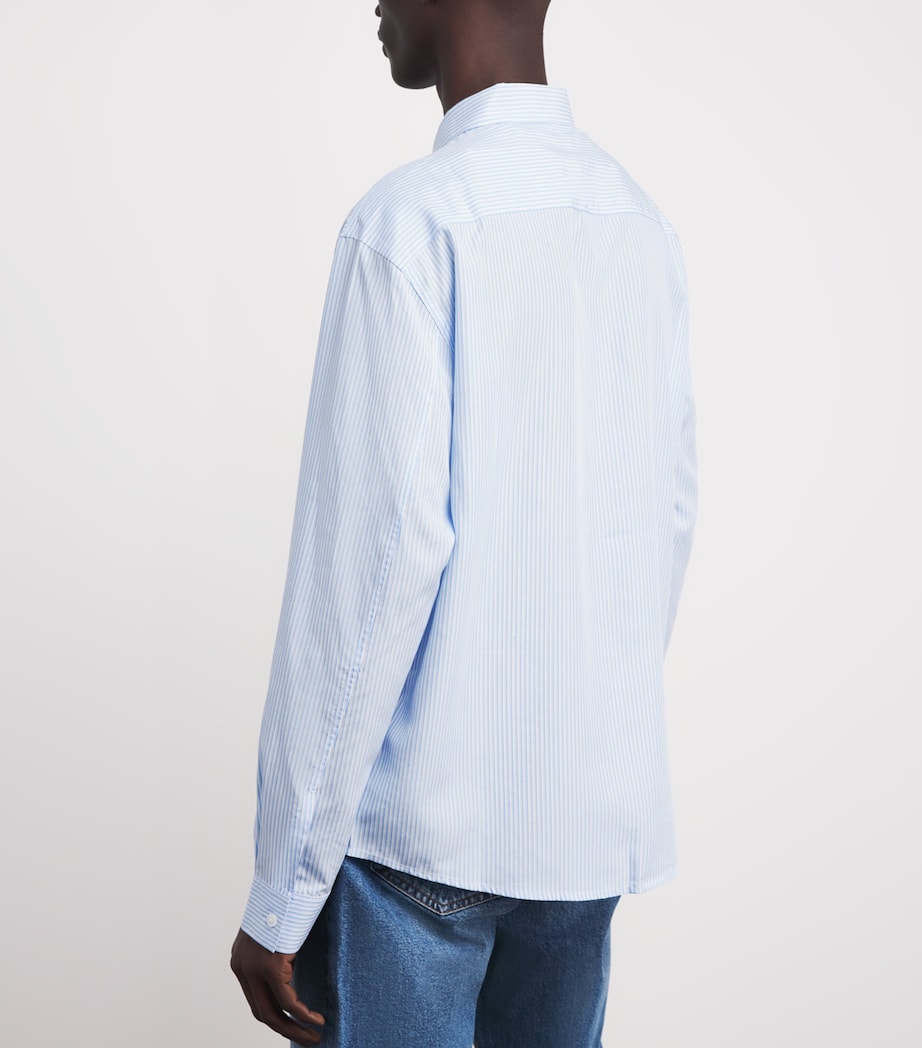 FRAME Mens Relaxed Stripe Shirt Blue Stripe Image 5