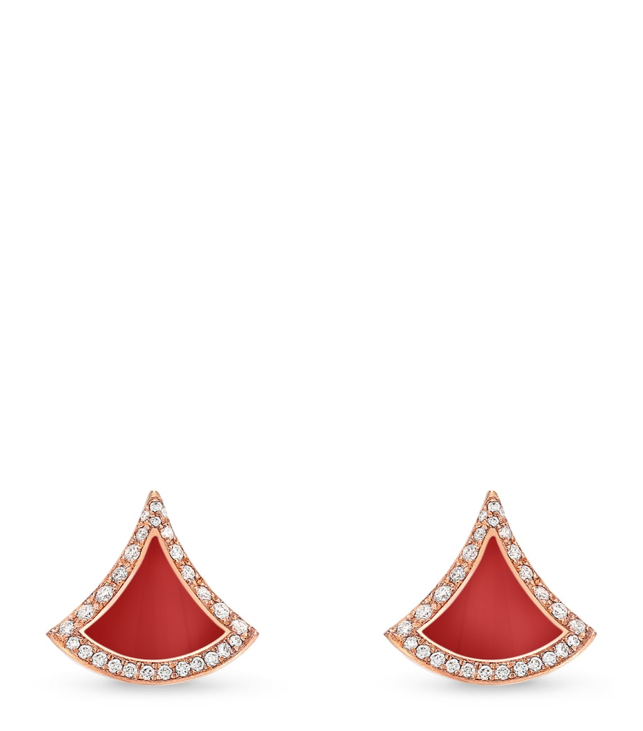 Rose Gold, Diamond and Carnelian Divas’ Dream Earrings ROSE GOLD Image 1