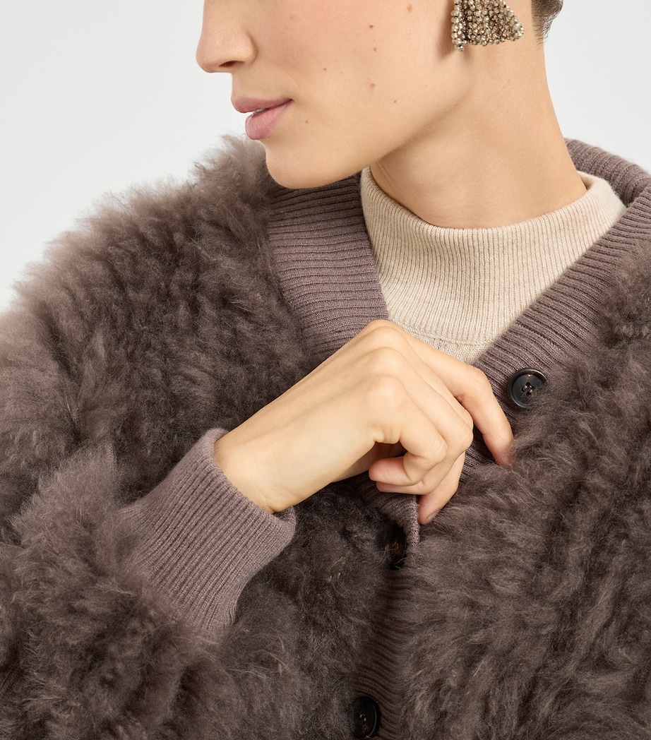 Cashmere-Shearling Cardigan CTU77 Image 6