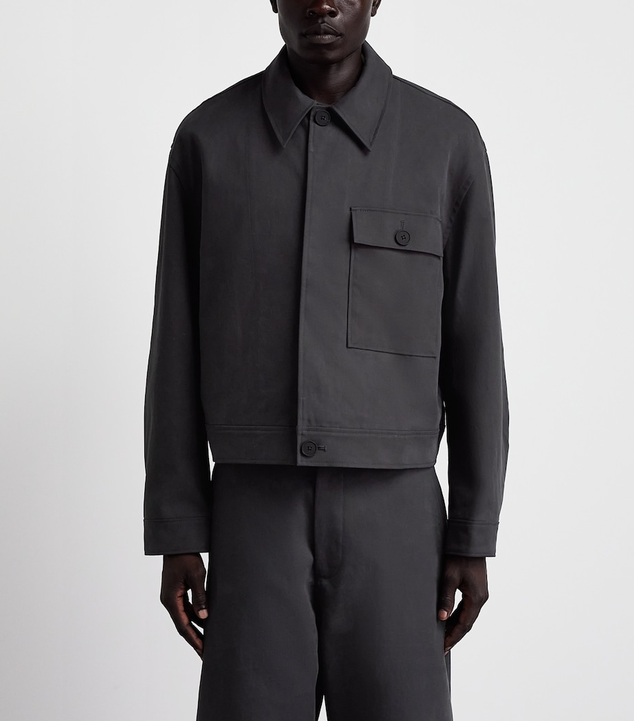 Studio Nicholson Mens Cotton Concealed Placket Overshirt Ore Image 4
