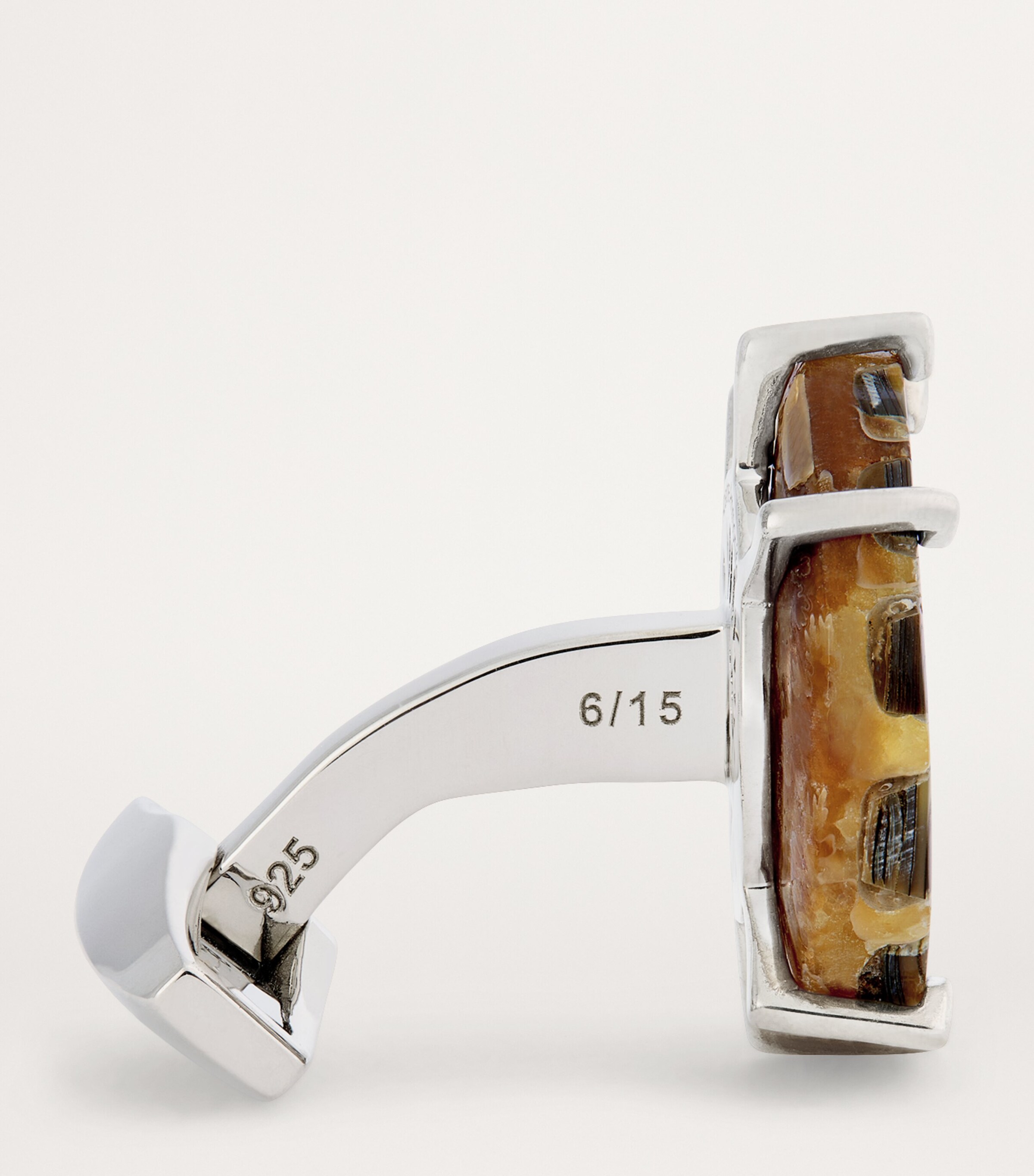 Tateossian Sterling Silver and Fossilised Ammonite Cufflinks Image 4