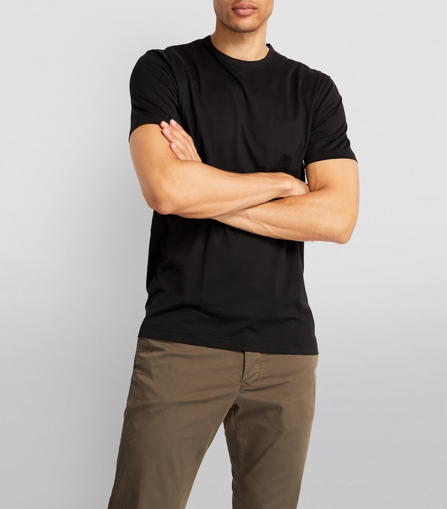 Sunspel Mens Supima Cotton Classic T-Shirt Bkaa Black Image 3