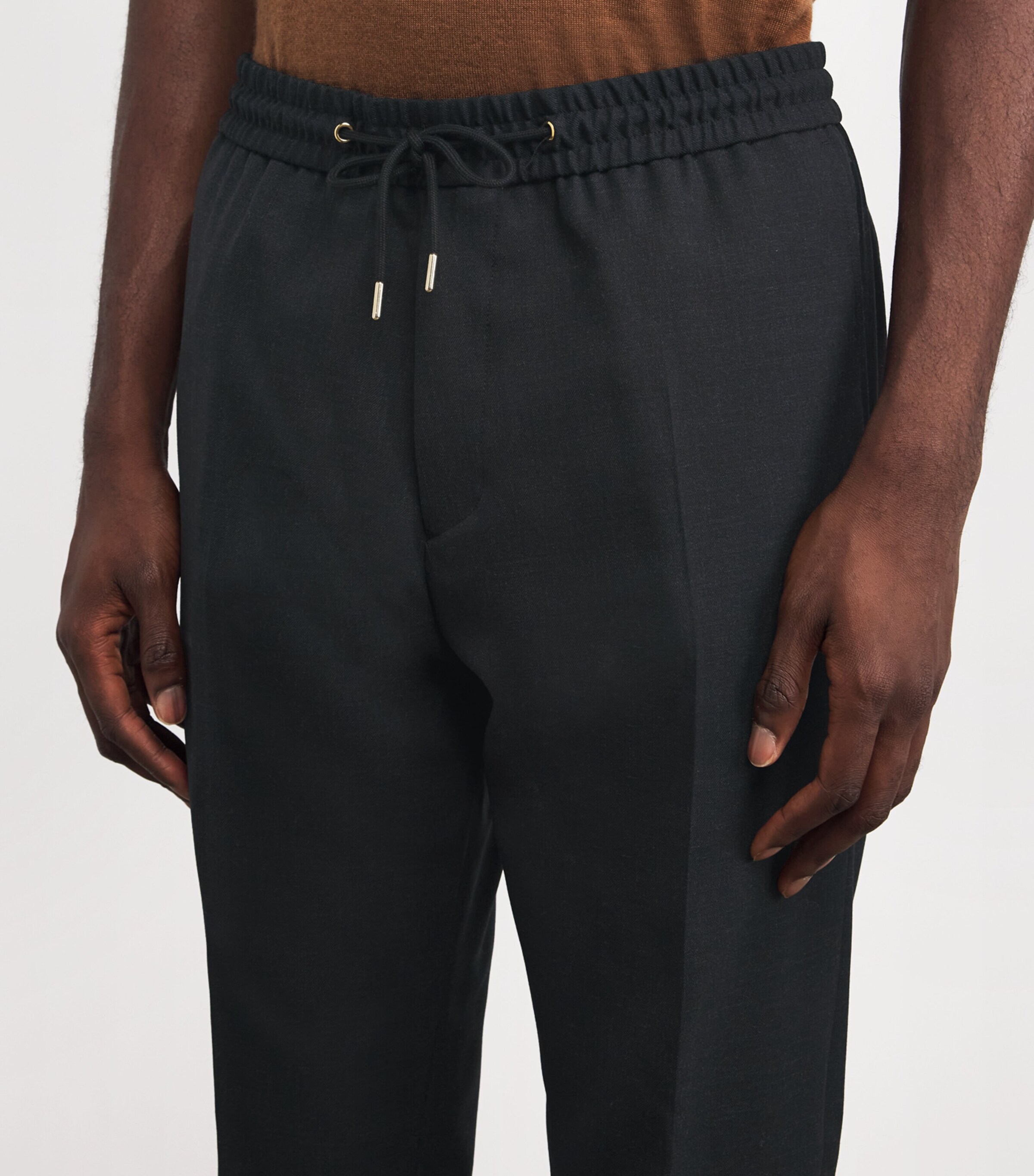 Wool Drawstring Trousers 76_SLATE Image 6