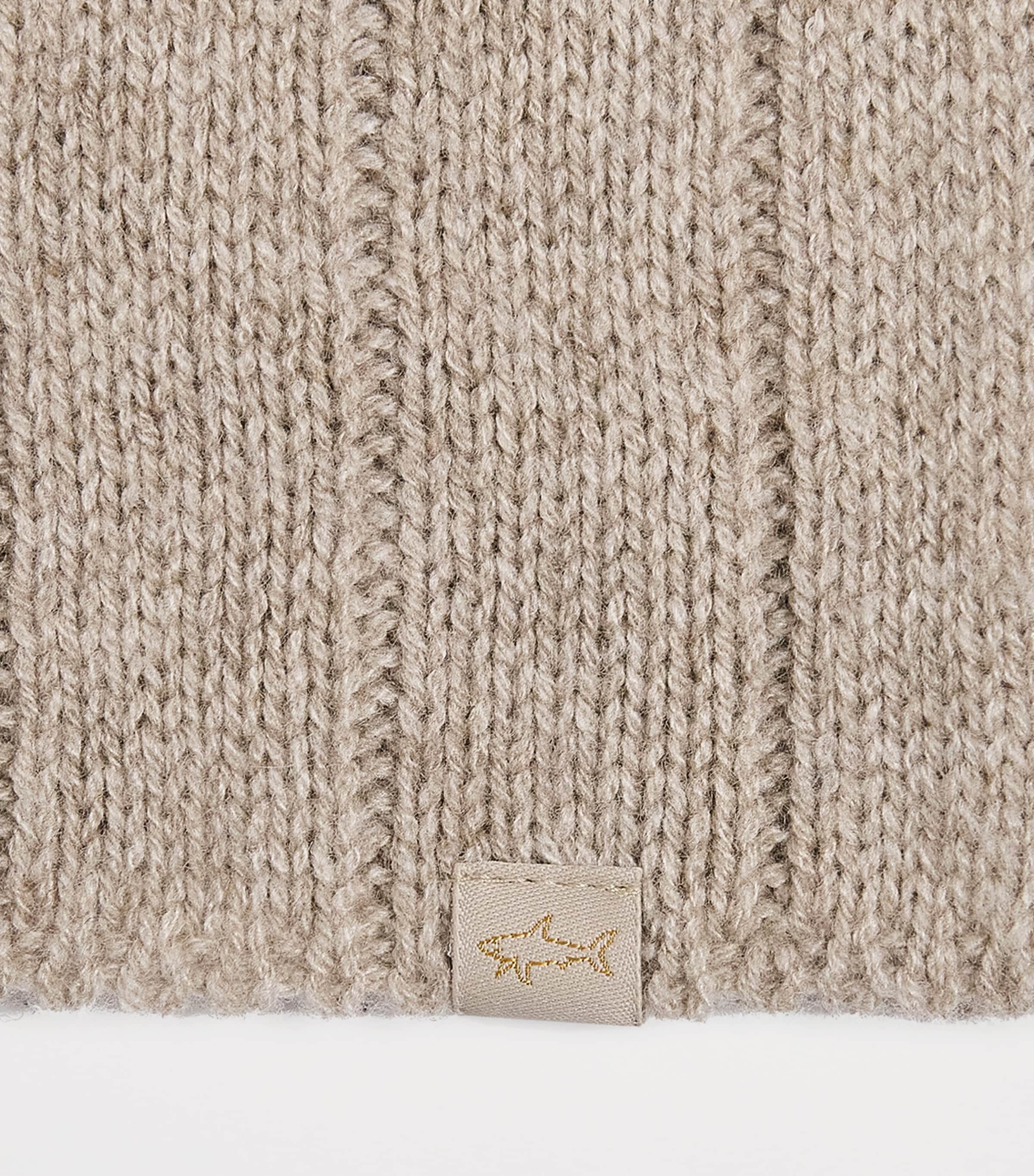 Paul & Shark Ribbed Scarf Sand Image 4