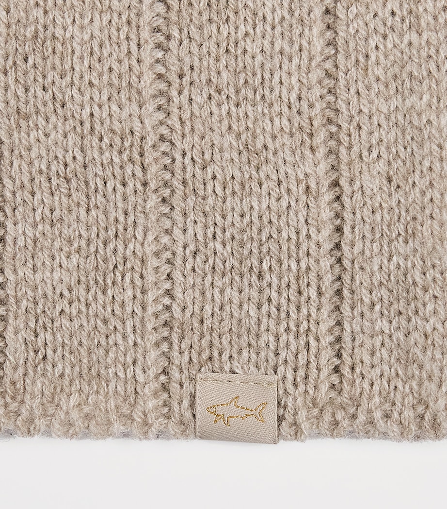 Paul & Shark Ribbed Scarf Sand Image 4