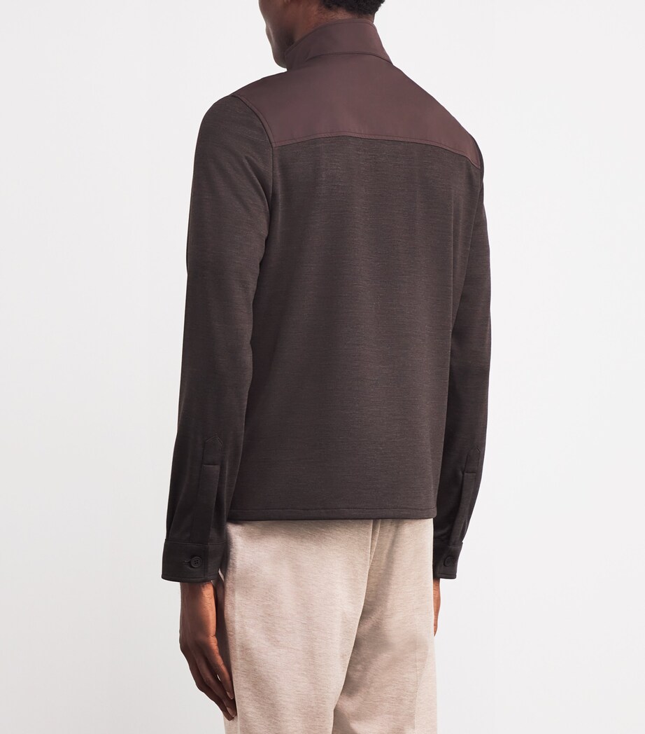 Wool Zip-Up Technical Jacket 04 BROWN Image 4