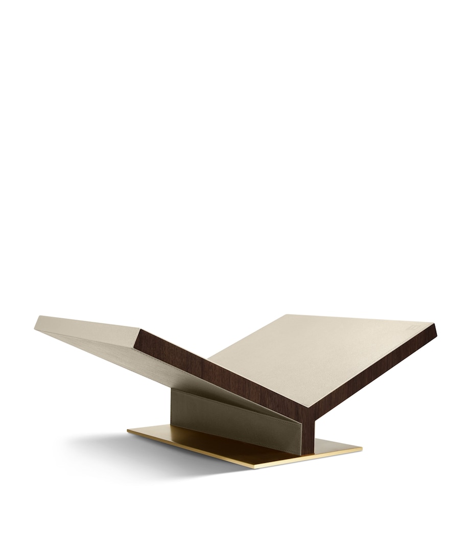 Walnut-Leather Ultimate Collector Bookstand STONE Image 1