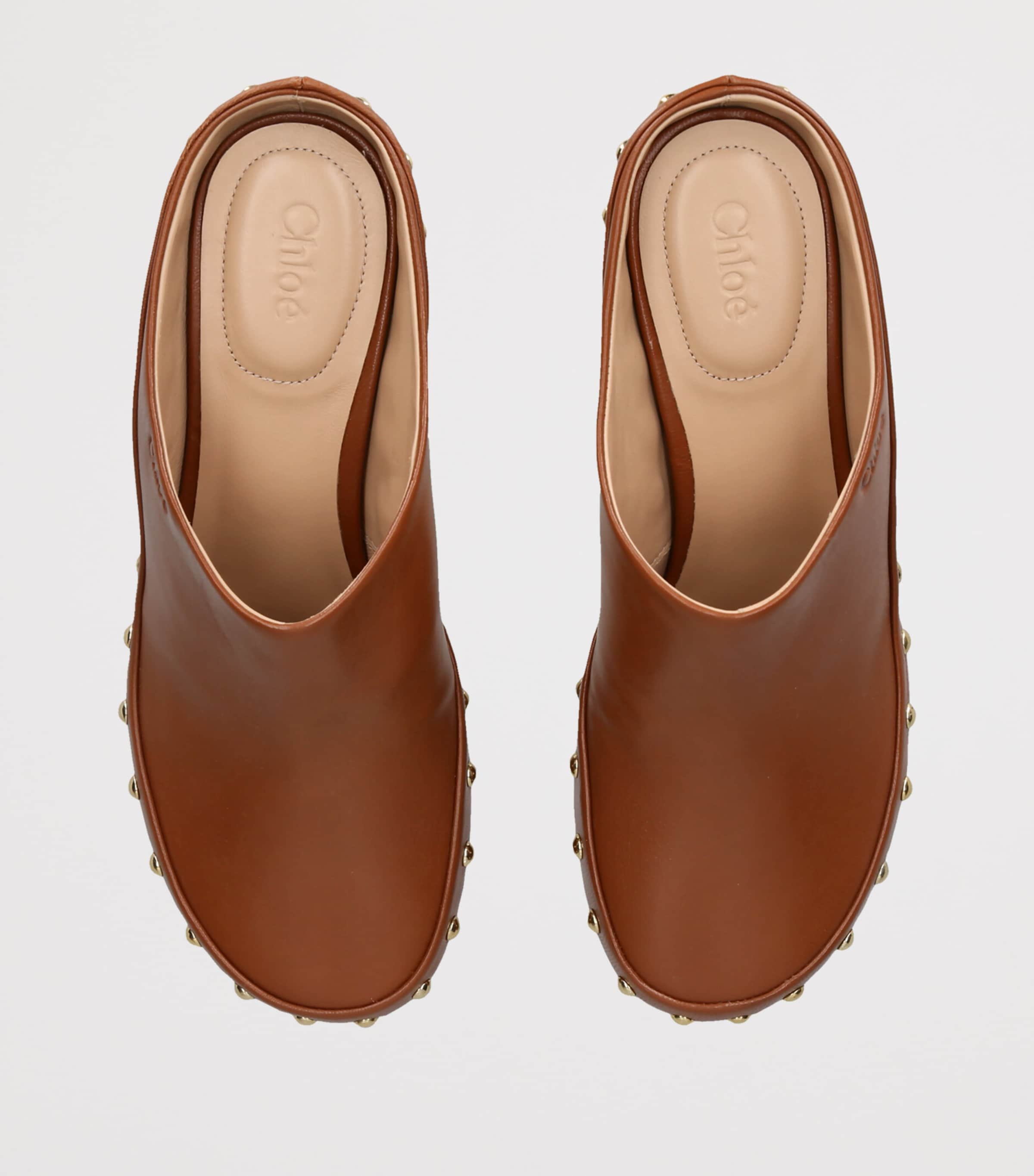 Chloé Junie Heeled Mules 60 Mid Brown Image 3
