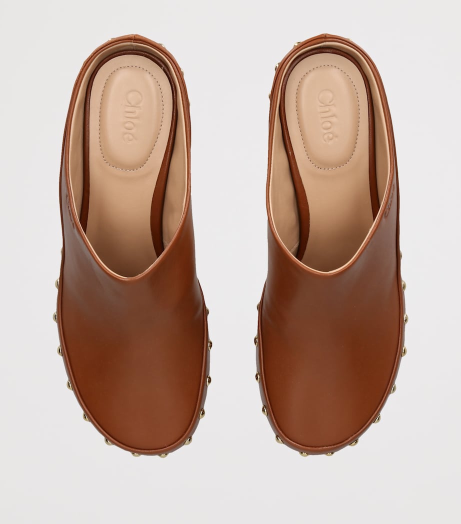 Chloé Junie Heeled Mules 60 Mid Brown Image 3