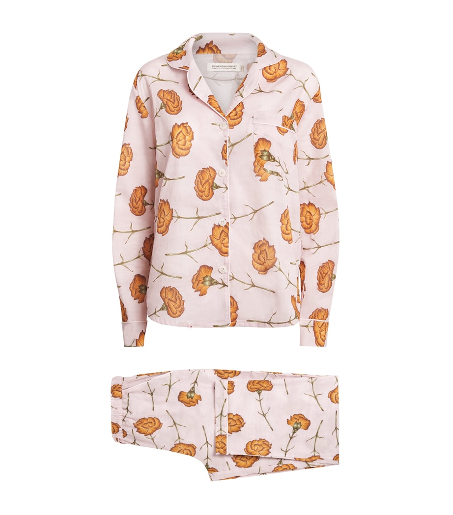 Cotton Carnations Pyjama Set PINK/ORANGE Image 1