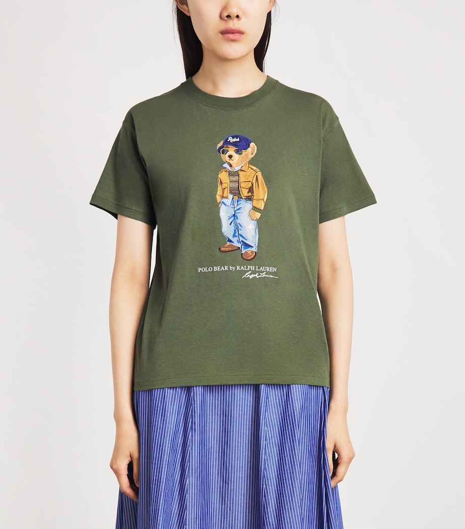 Polo Ralph Lauren Womens Cotton Polo Bear T-Shirt Dense Olive Image 4