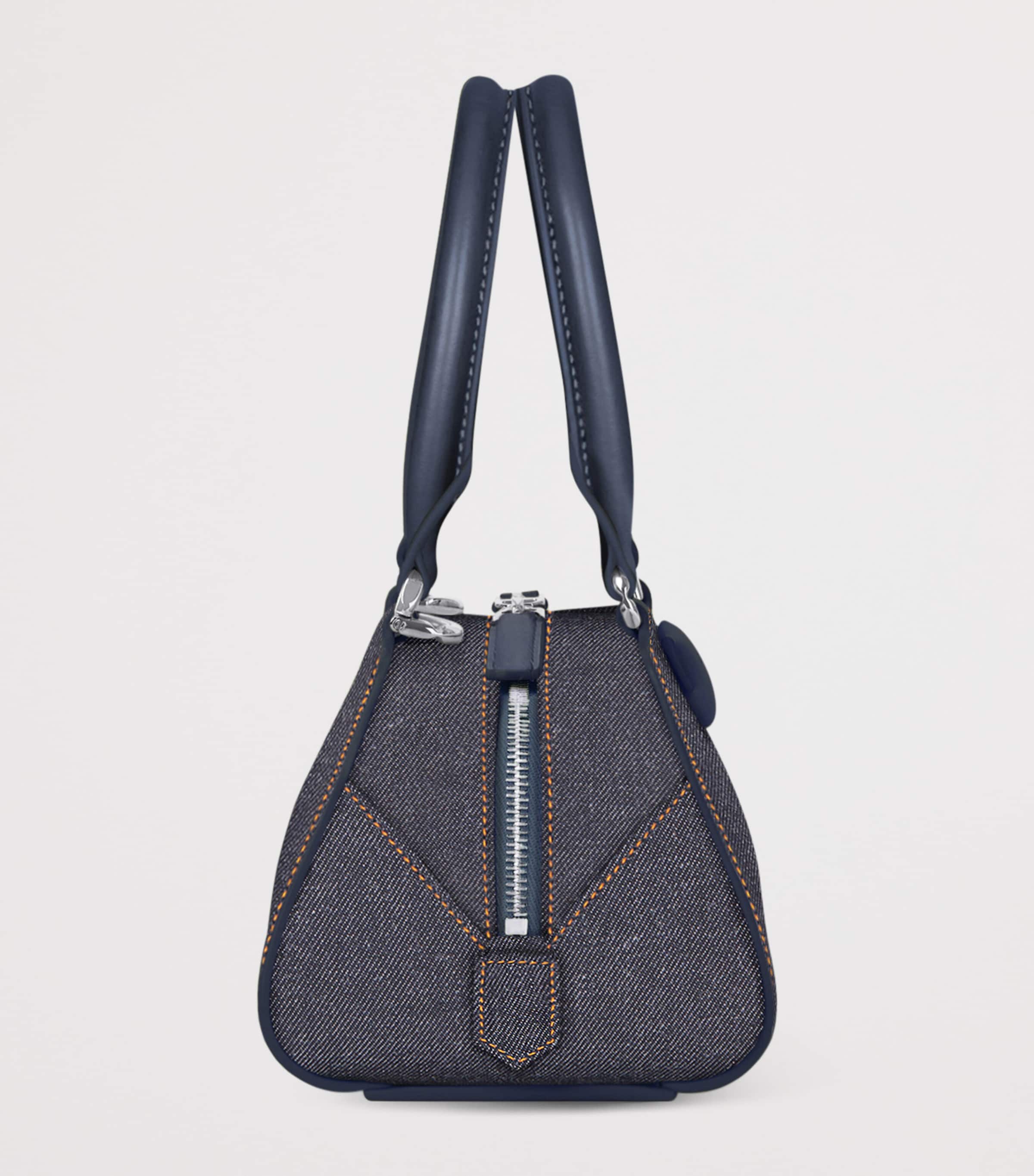 Mini Denim Antigona East-West Top-Handle Bag INDIGO BLUE Image 3
