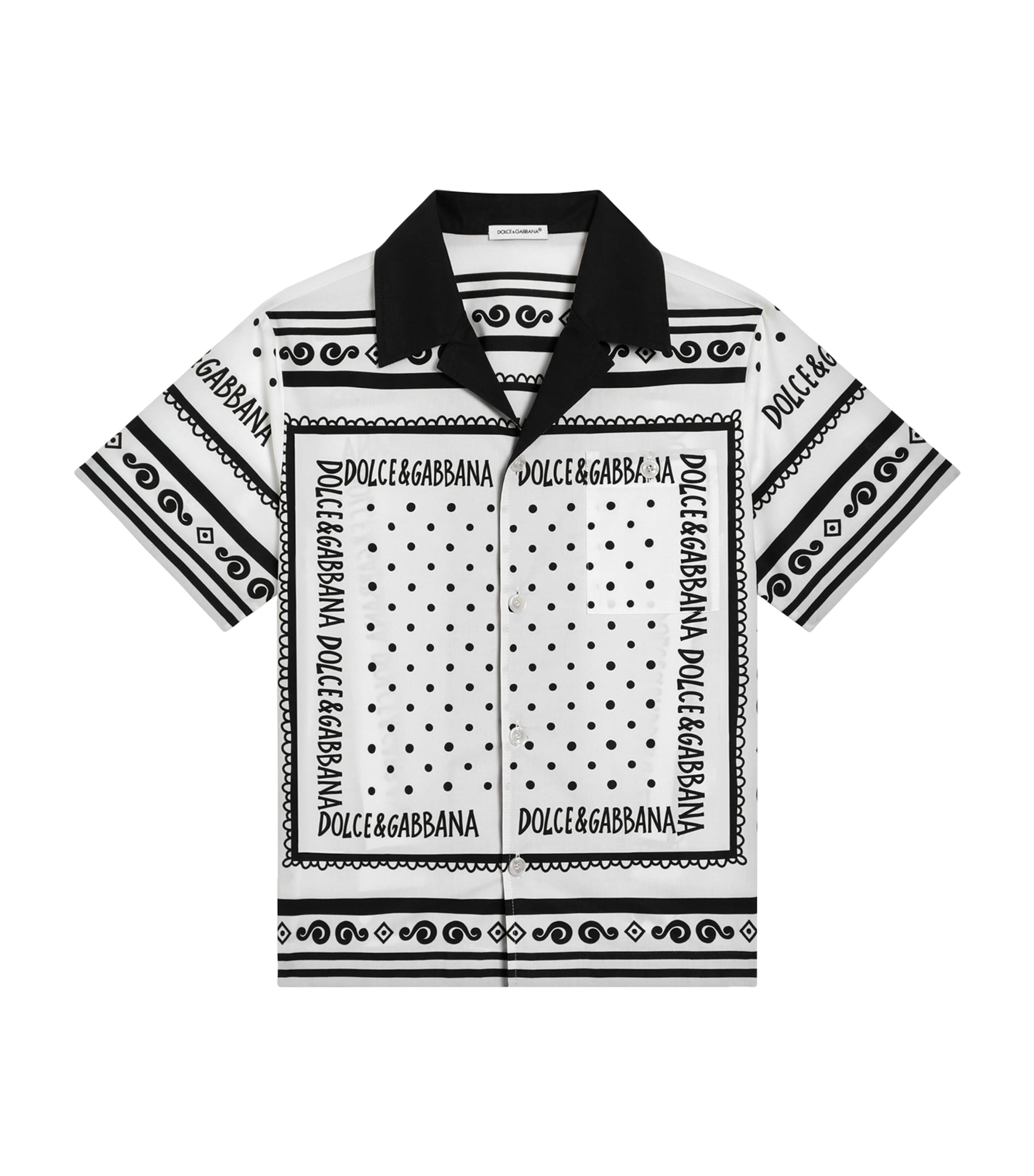 Dolce & Gabbana Kids Cotton Bandana Print Shirt (8-12+ Years) | Boys Clothing | Shirts | Designers | Dolce & Gabbana