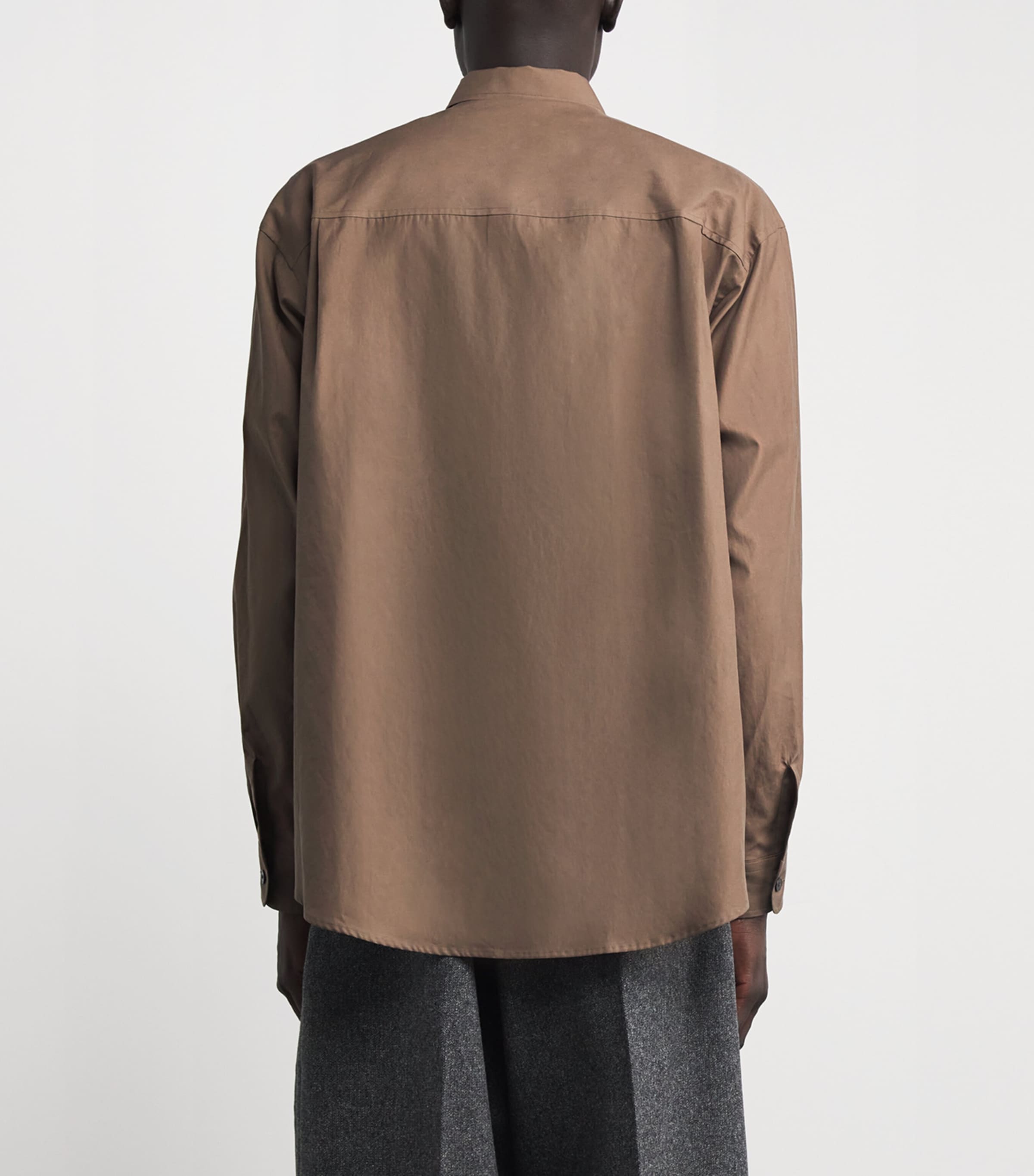 Auralee Brown Washed Finx Cotton Shirt | Harrods US