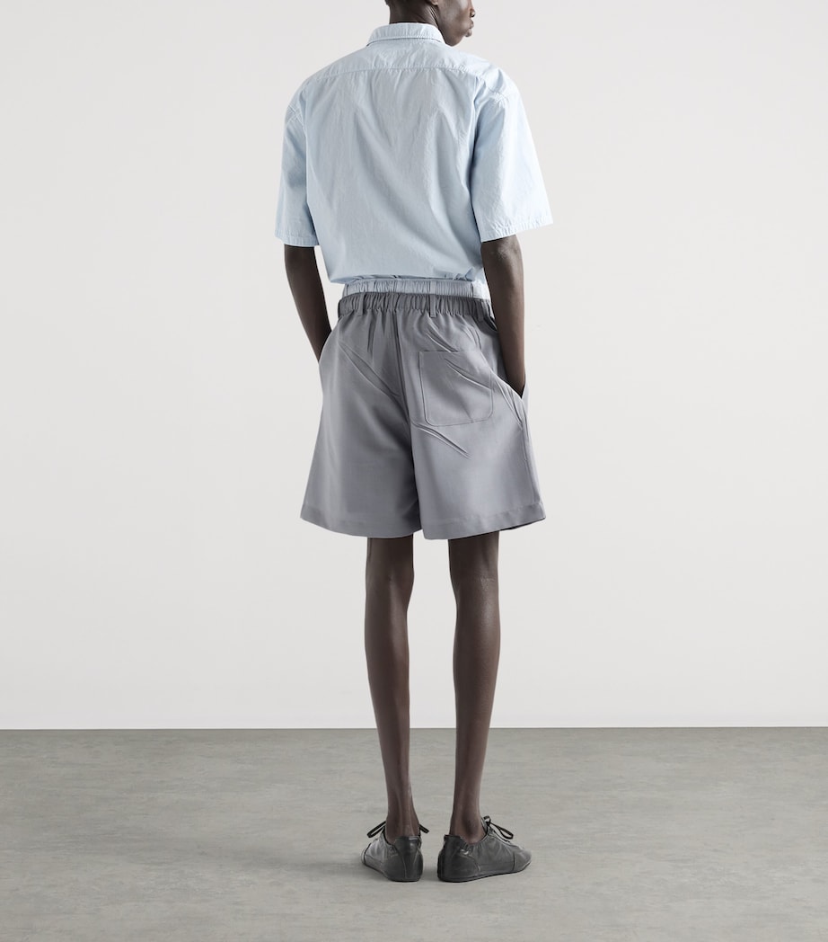 Prada Mens Cotton Relaxed Short-Sleeve Shirt Light Blue Image 5