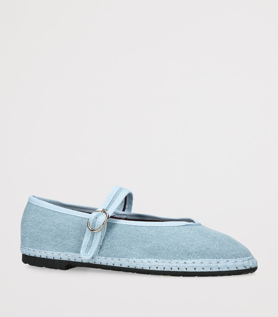 Flabelus Denim Pierre Mary Janes Pale Blue Image 3