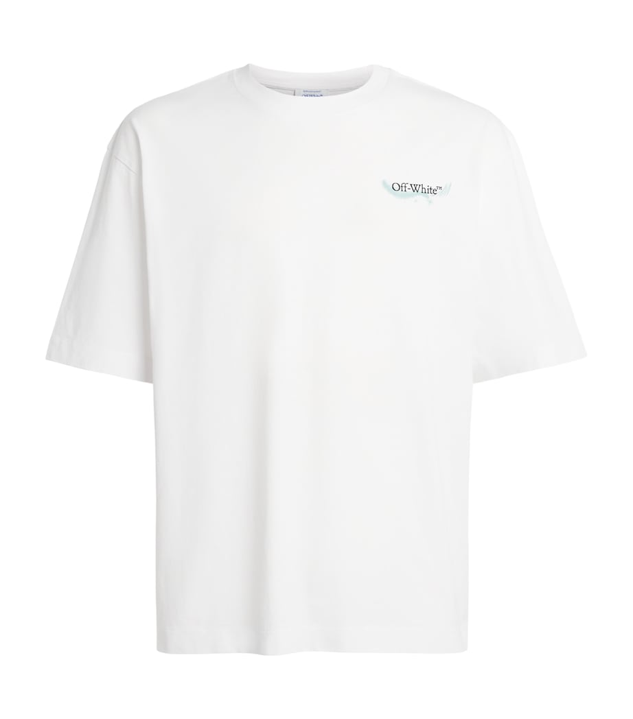 Off-White Mens Cotton Moon Arrows T-Shirt White Image 1