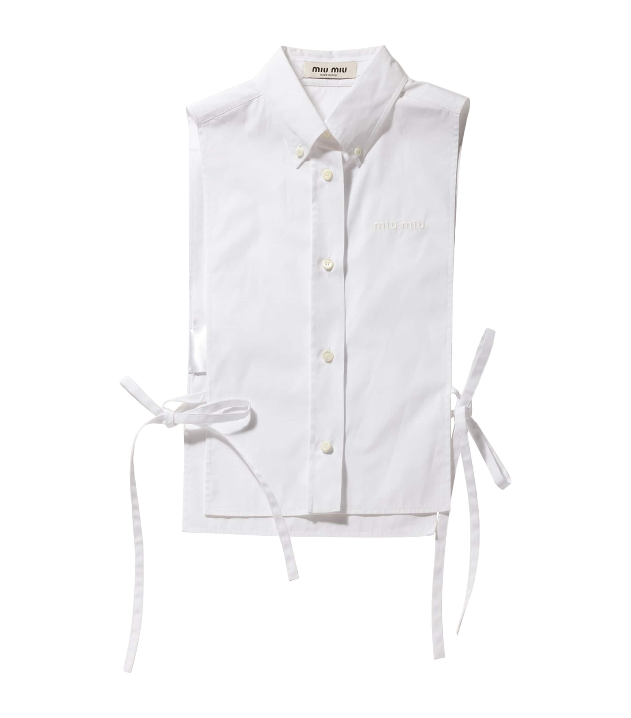 Miu Miu Womens Cotton Poplin Sleeveless Shirt Image 1