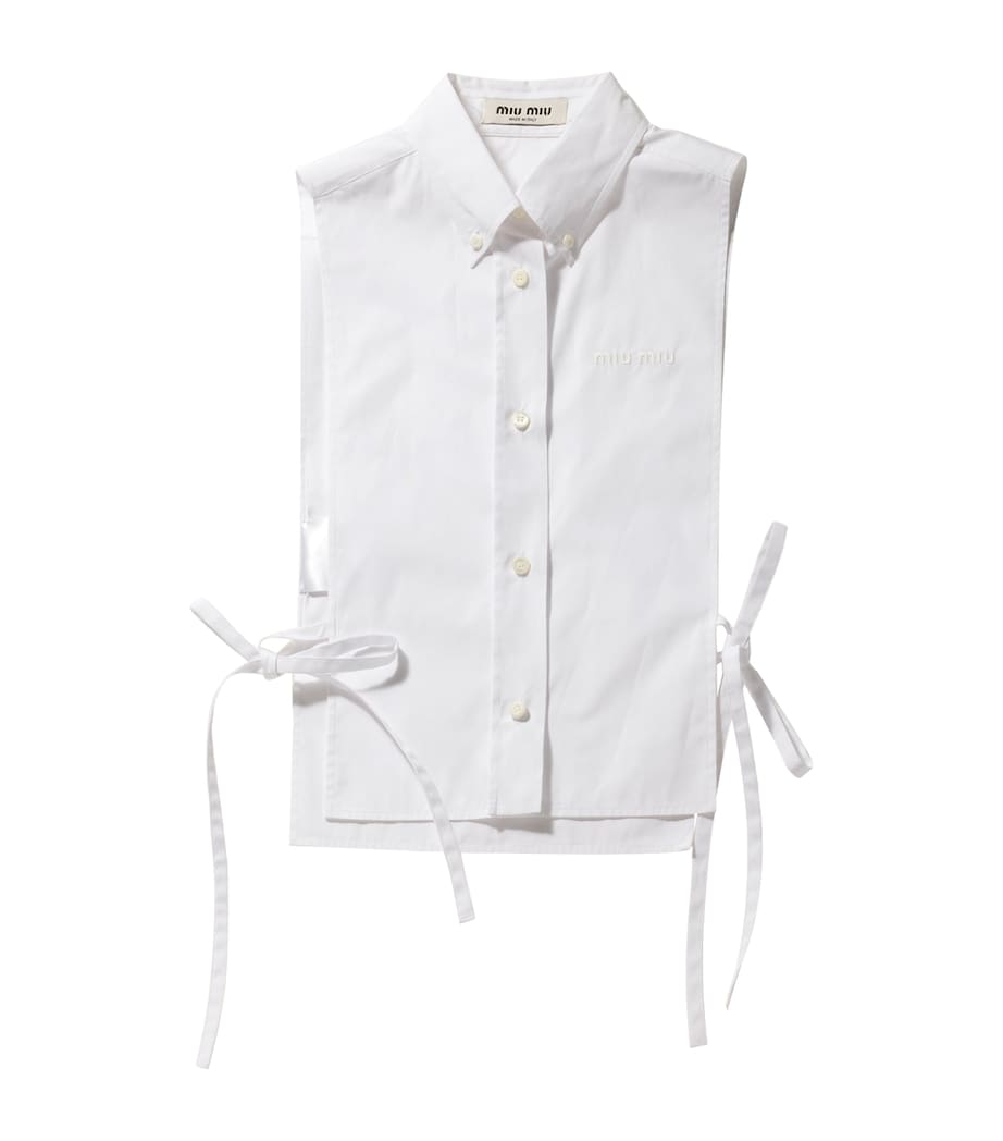 Miu Miu Womens Cotton Poplin Sleeveless Shirt Image 1