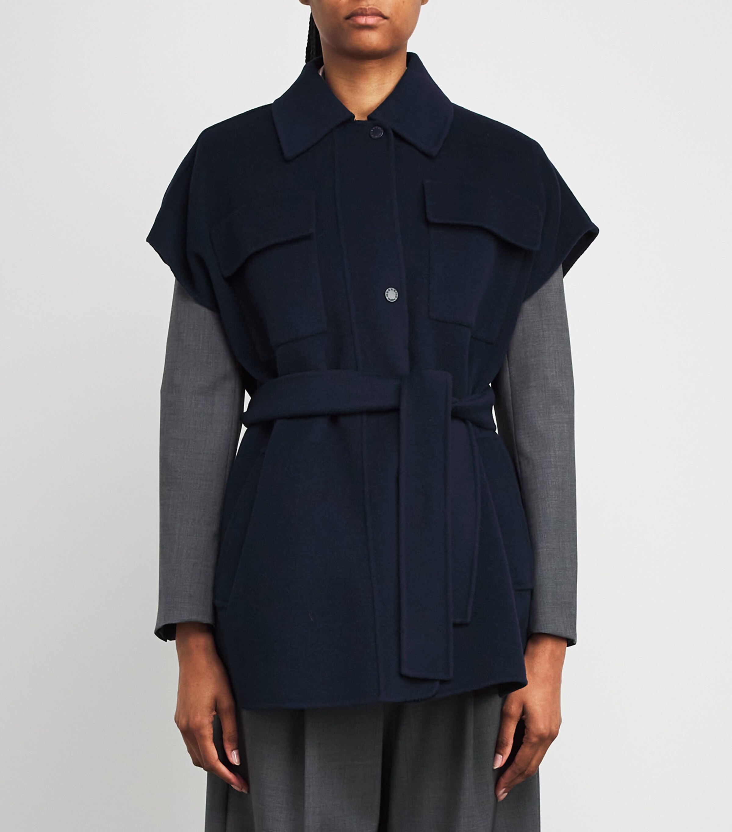 Weekend Max Mara Wool Sleeveless Belted Coat | Women Clothing | Coats & Jackets | Wool Coats | Designers | Weekend Max Mara Weekend Max Mara Wool Sleeveless Belted Coat | Women Clothing | Coats & Jackets | Wool Coats | Designers | Weekend Max Mara