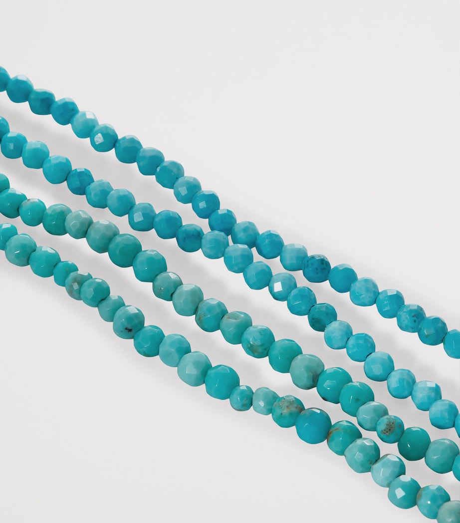 Gold Vermeil and Turquoise Mini Nugget Gemstone Beaded Necklace 18K GOLD VERMEIL Image 4