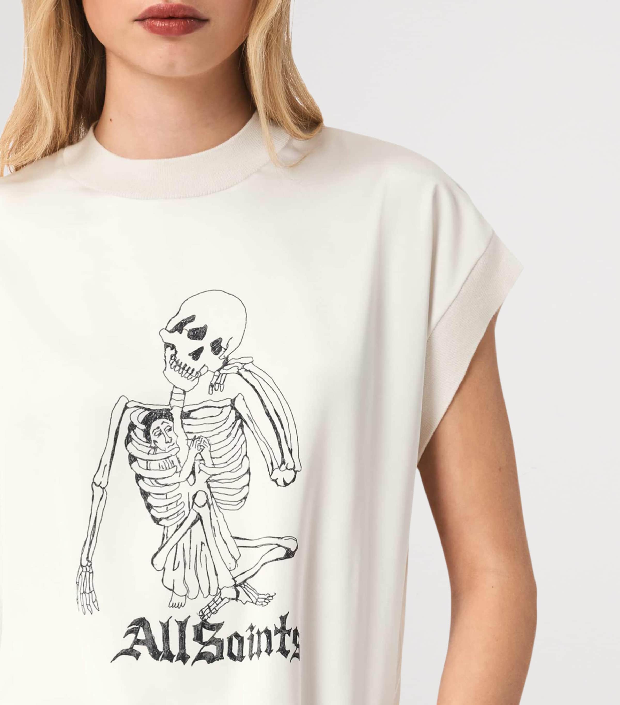 AllSaints Womens Printed Terra T-Shirt Chalk White Image 5