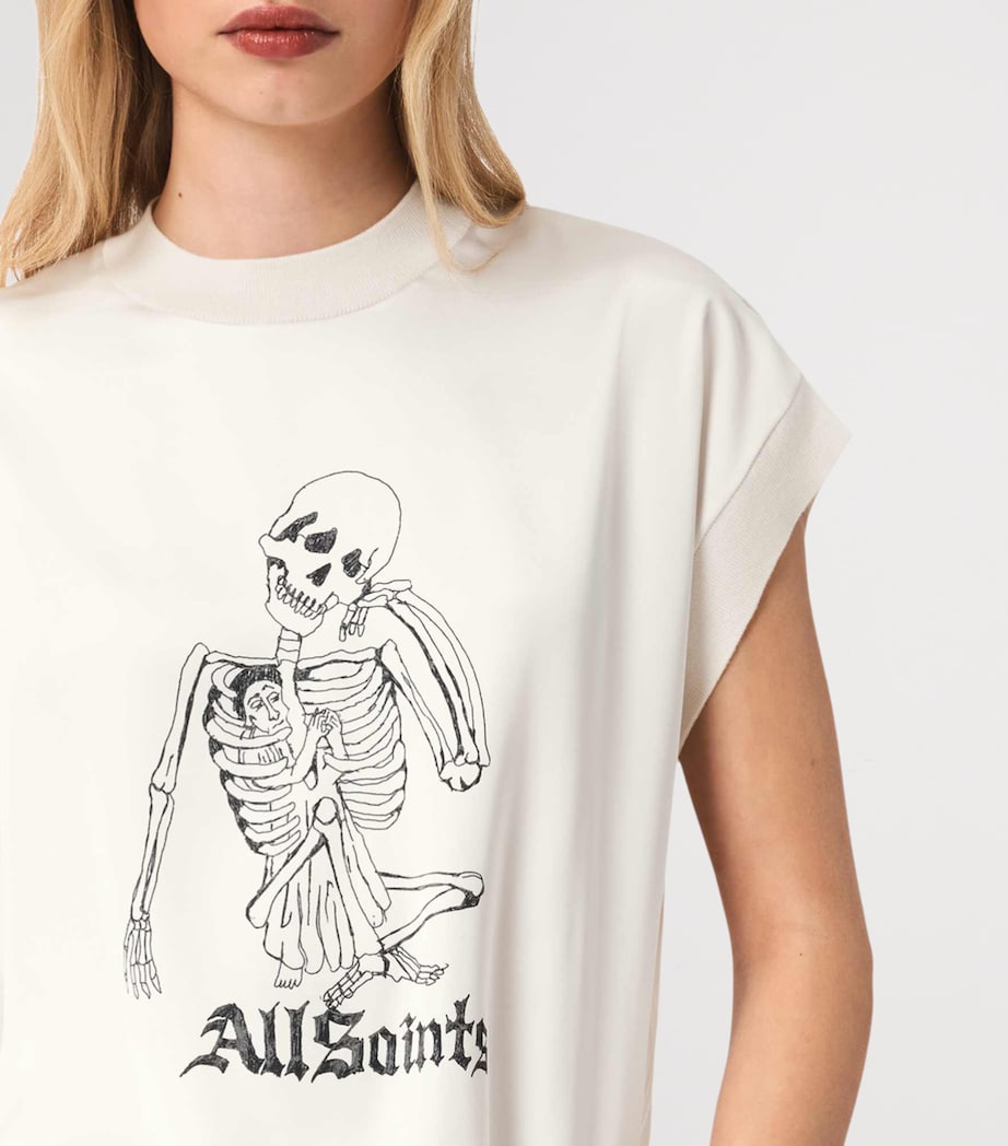 AllSaints Womens Printed Terra T-Shirt Chalk White Image 5