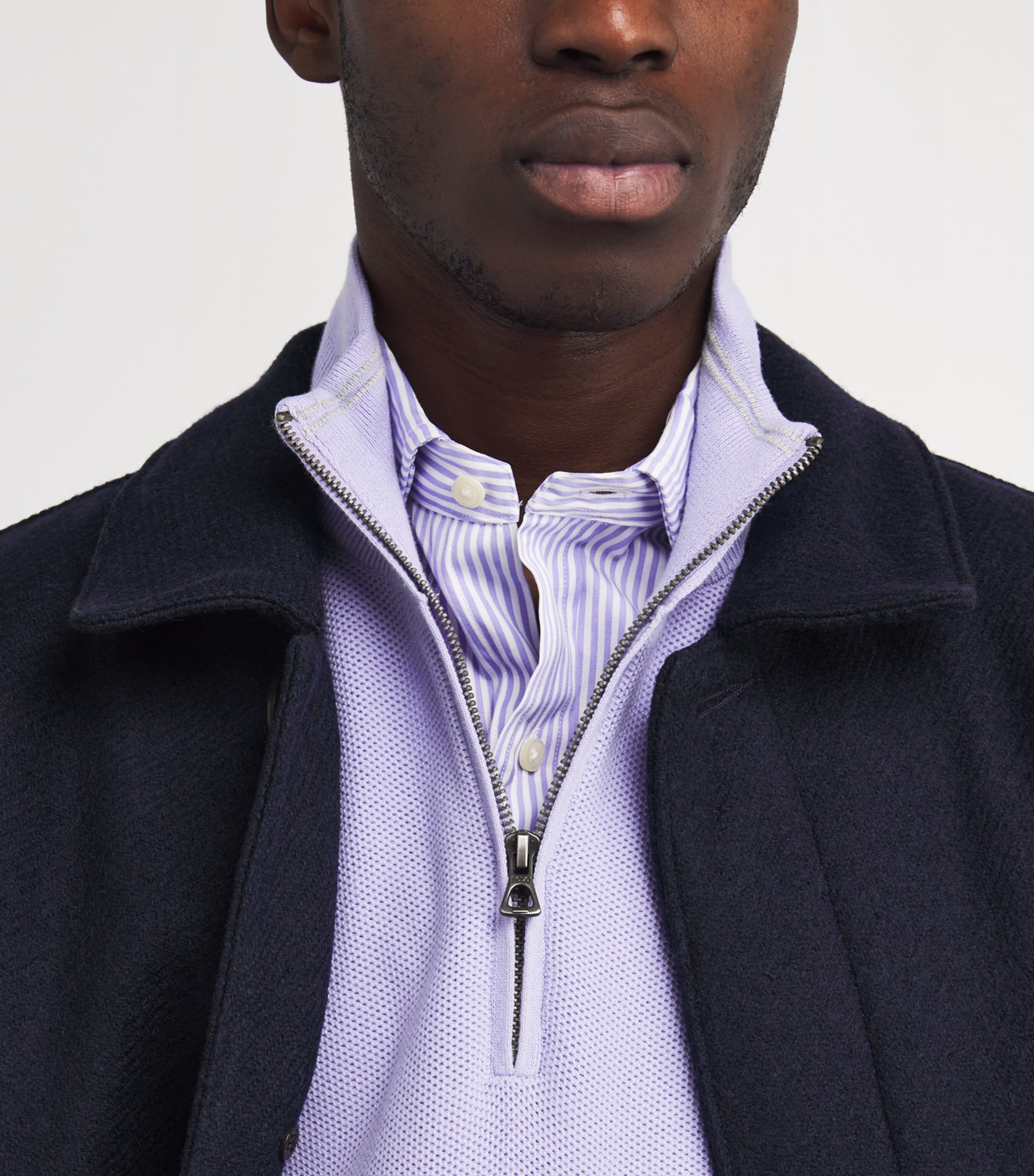 Cotton Quarter-Zip Sweater SKY LAVENDER Image 6