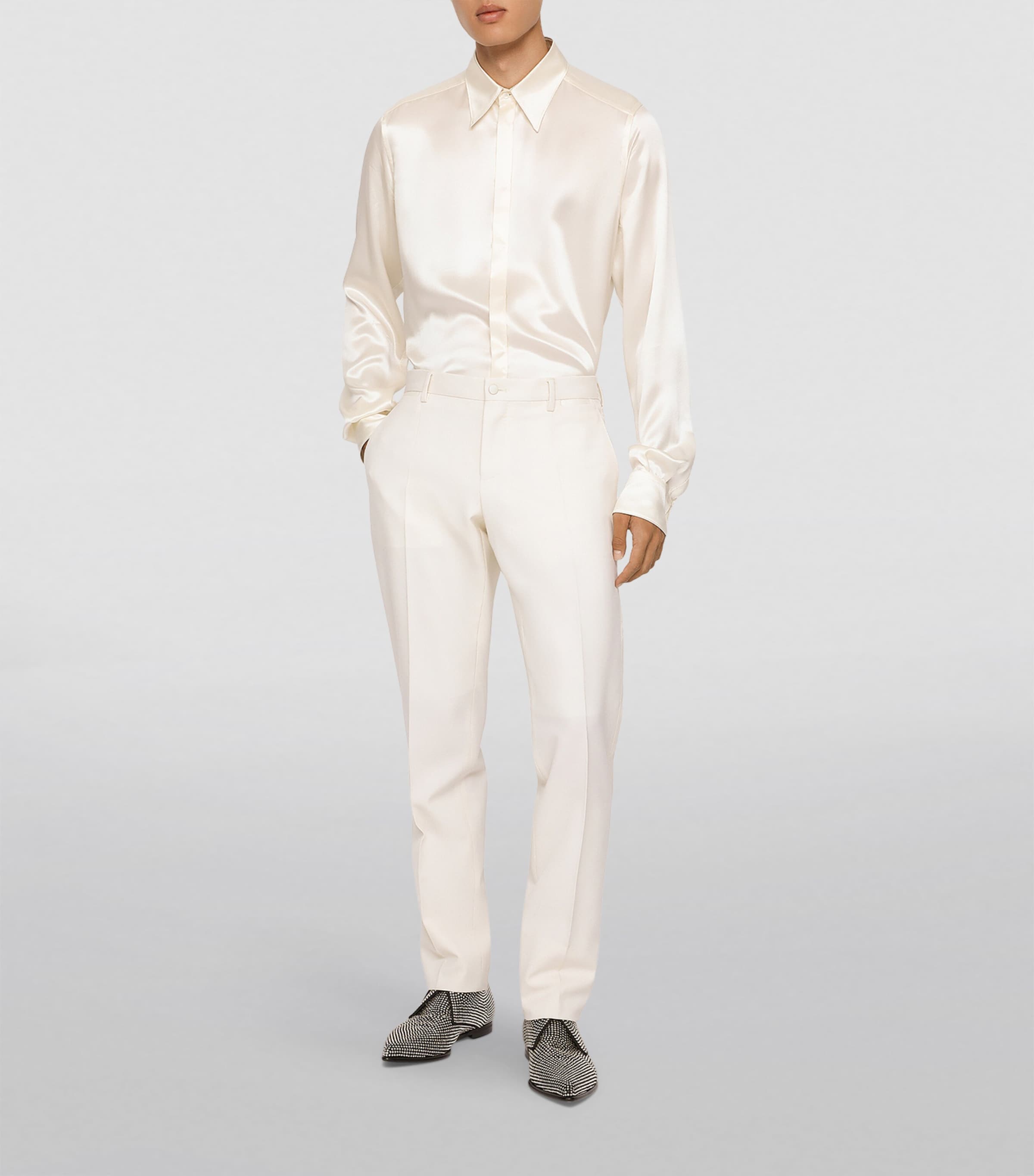 Silk Shirt W0111-WHITE Image 3